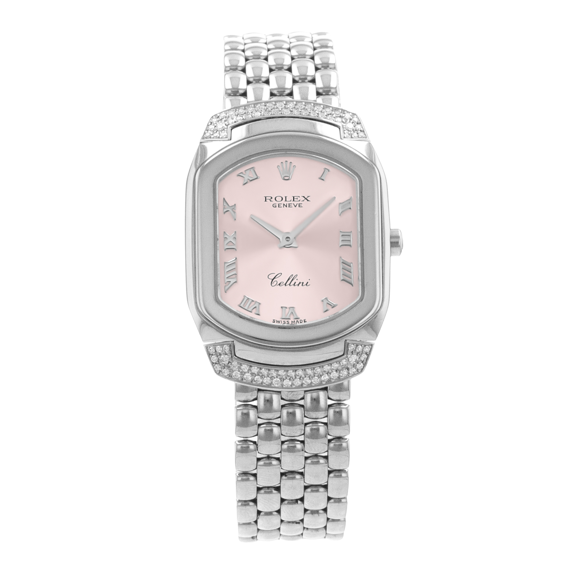Rolex Cellini 6692 Cellissima Pink White Gold Factory Diamond Ladies Watch thumbnail 2