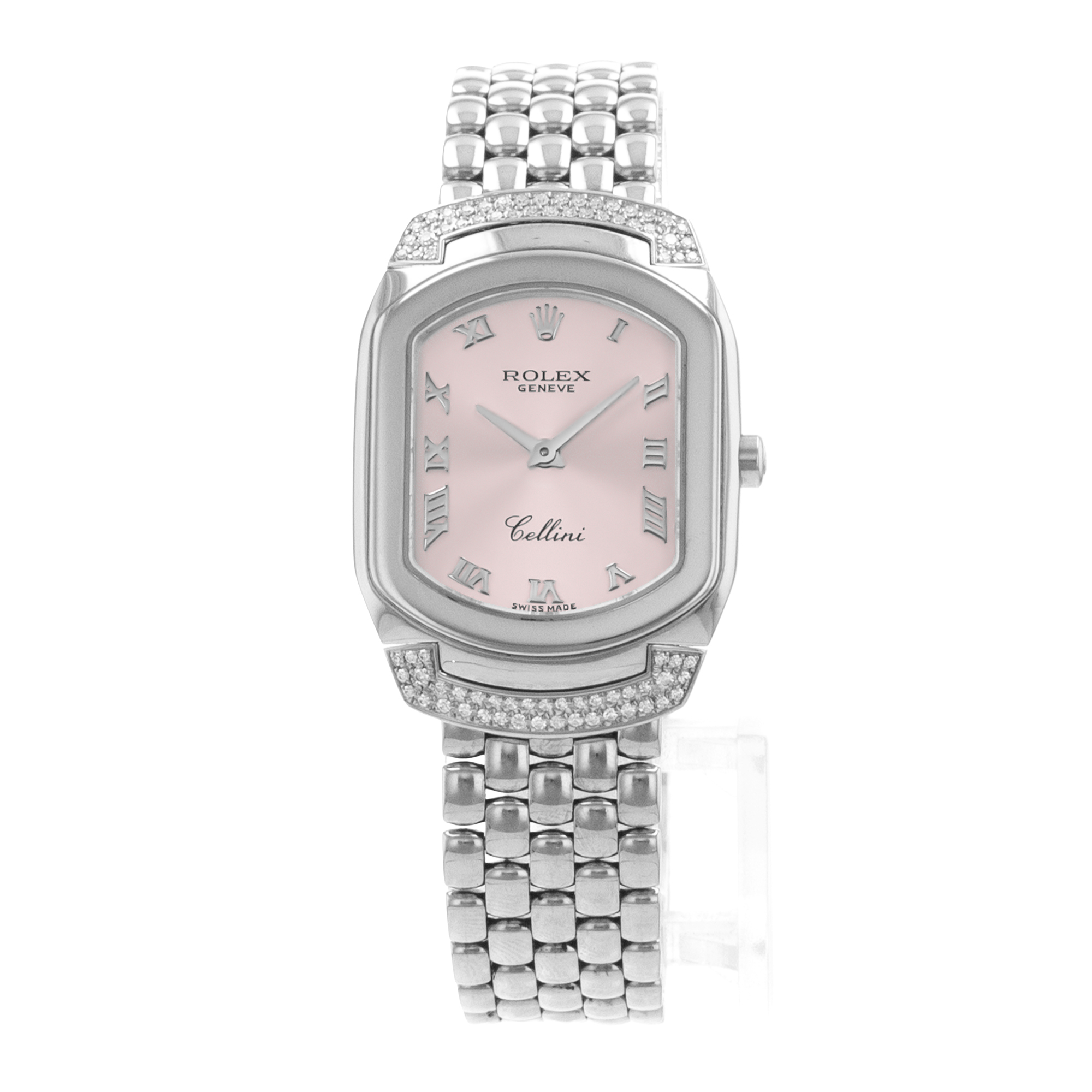 Rolex Cellini 6692 Cellissima Pink White Gold Factory Diamond Ladies Watch thumbnail 3