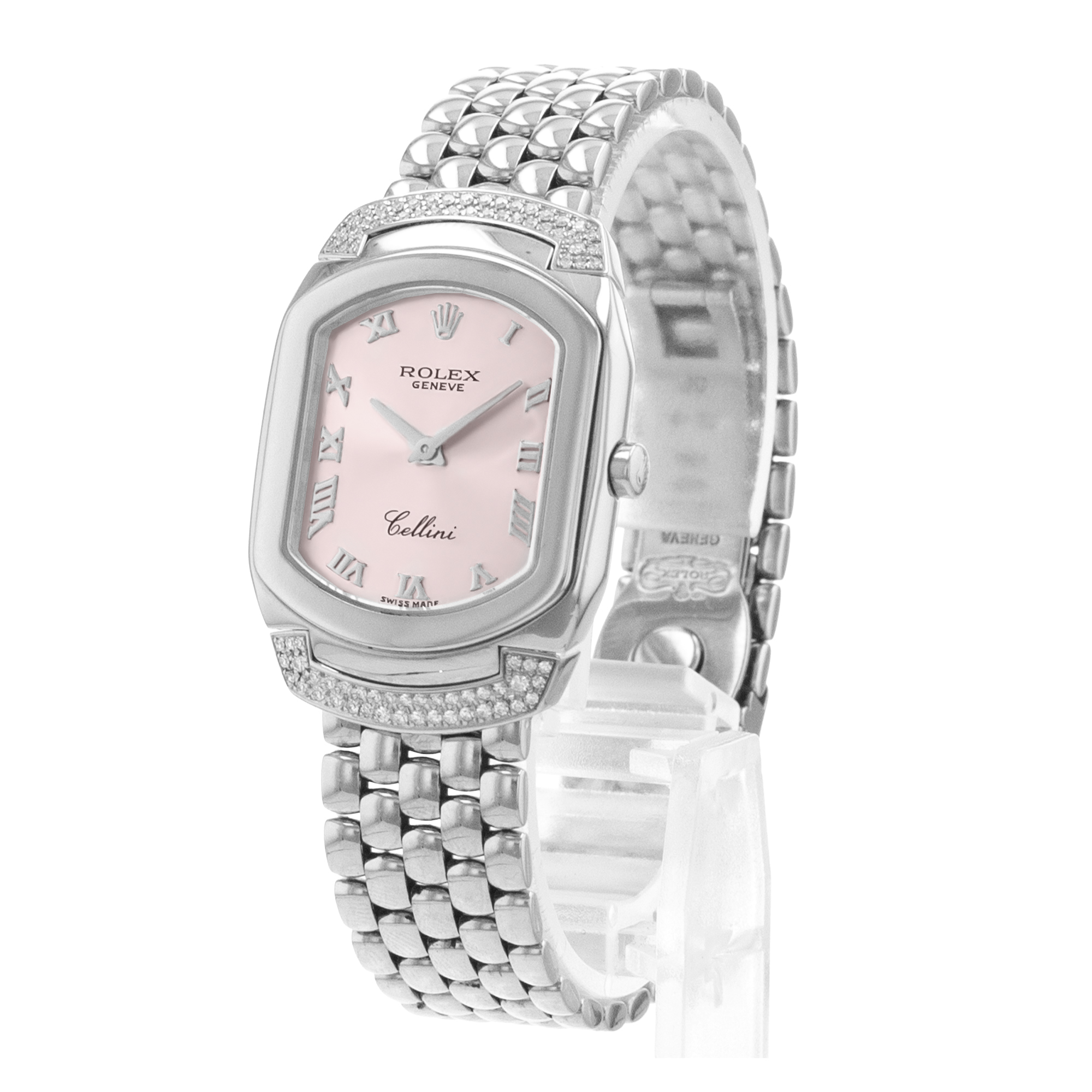 Rolex Cellini 6692 Cellissima Pink White Gold Factory Diamond Ladies Watch thumbnail 4