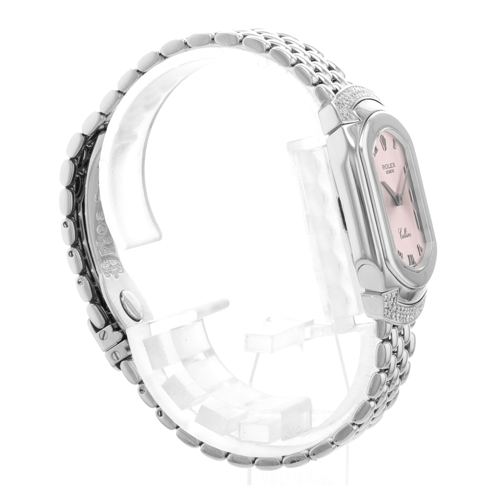 Rolex Cellini 6692 Cellissima Pink White Gold Factory Diamond Ladies Watch thumbnail 6