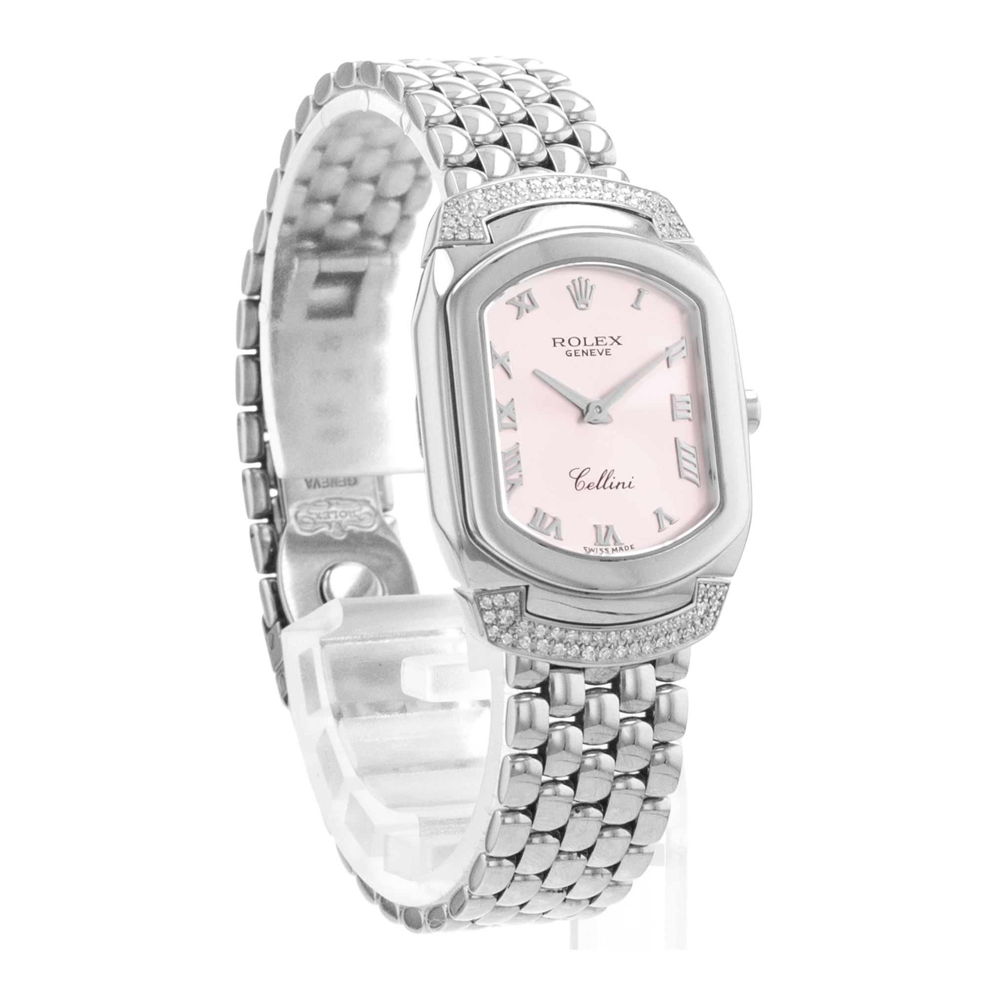 Rolex Cellini 6692 Cellissima Pink White Gold Factory Diamond Ladies Watch thumbnail 7
