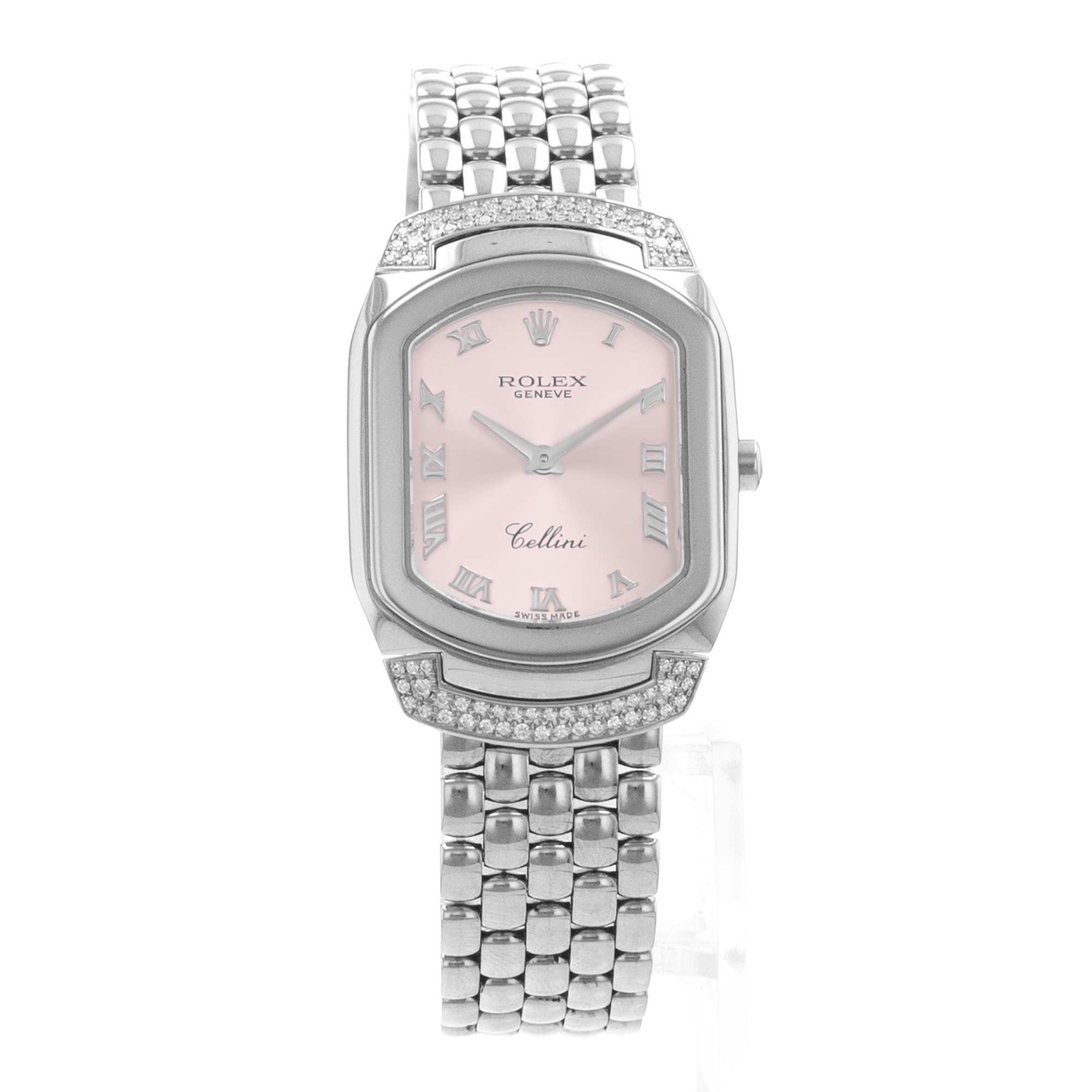 Rolex Cellini 6692 Cellissima Pink White Gold Factory Diamond Ladies Watch thumbnail 8