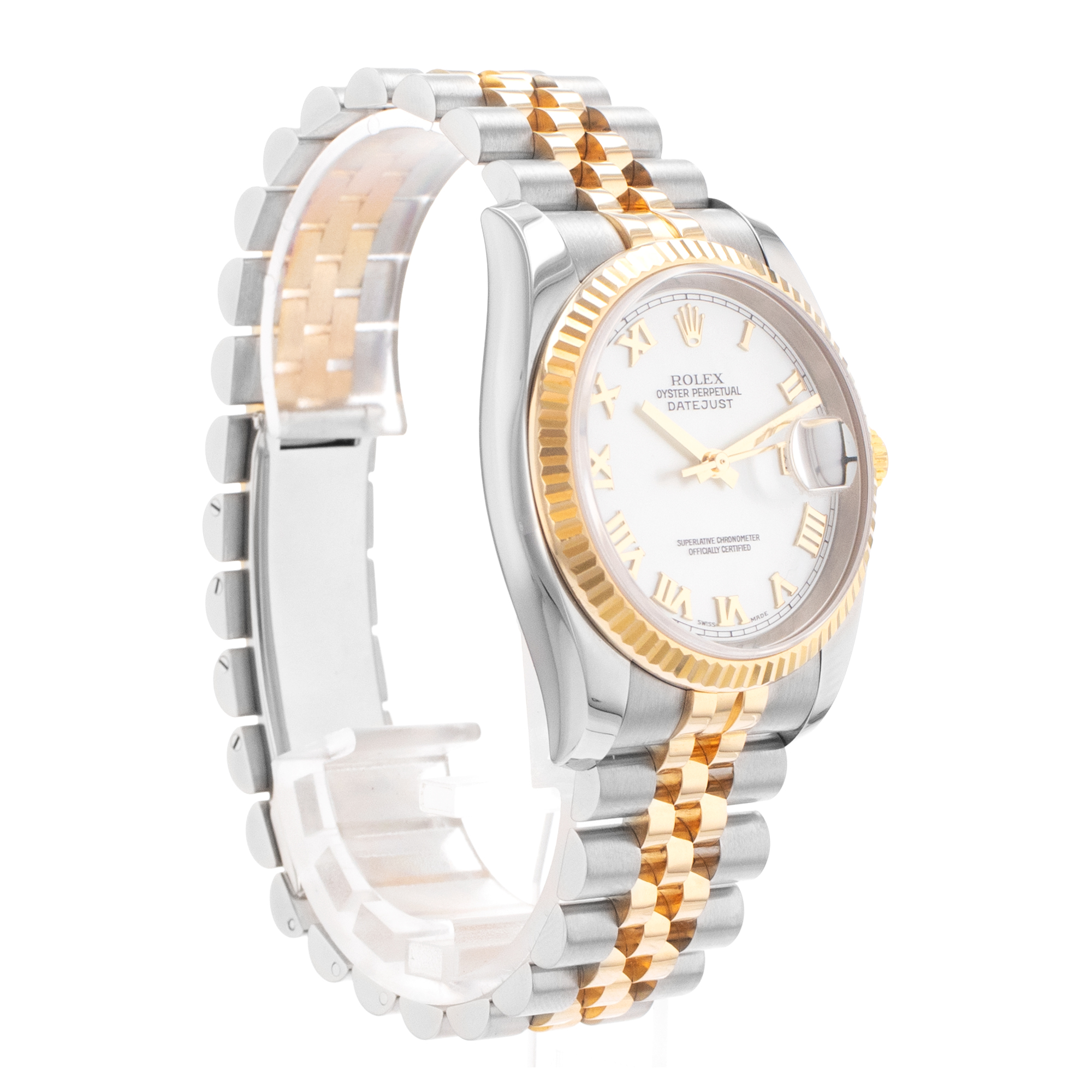 Rolex Datejust 36 116233 Roman Mother of Pearl Steel Yellow Gold Mens Watch 2004 thumbnail 8