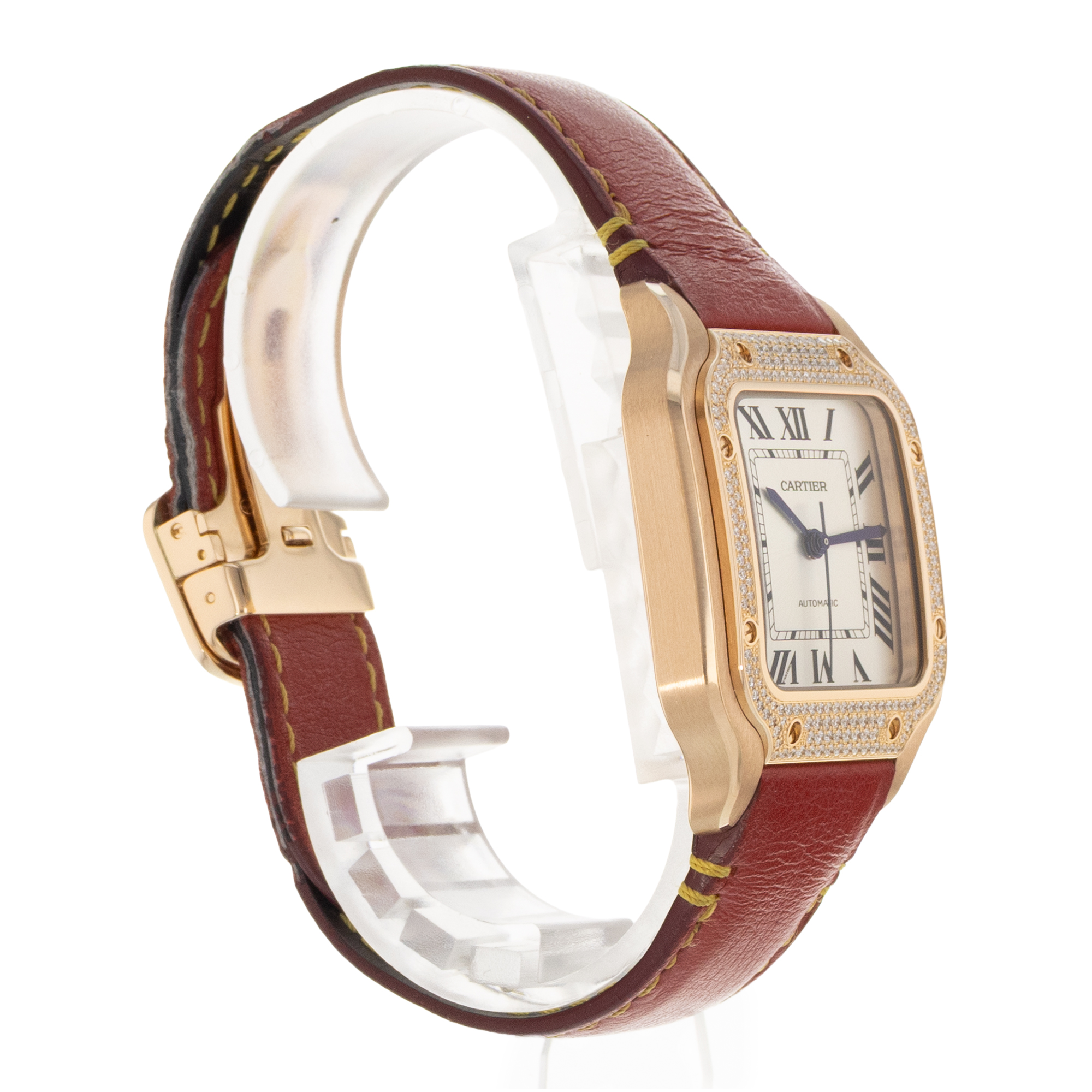 Cartier Santos WJSA0007 4074 35mm Factory Diamond Rose Gold Mens Watch 2020 thumbnail 7