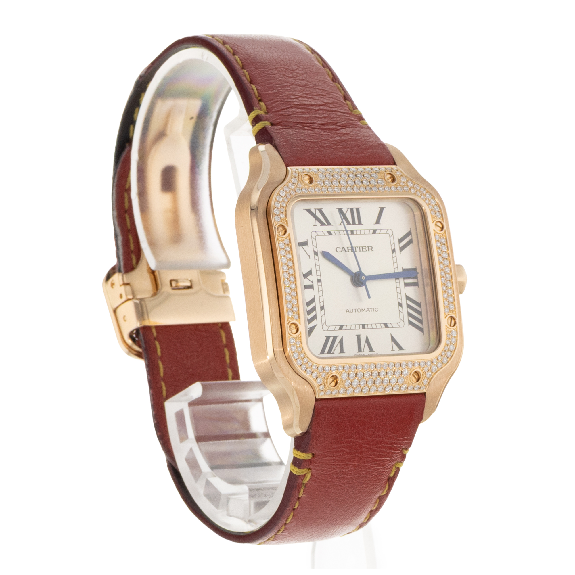 Cartier Santos WJSA0007 4074 35mm Factory Diamond Rose Gold Mens Watch 2020 thumbnail 8
