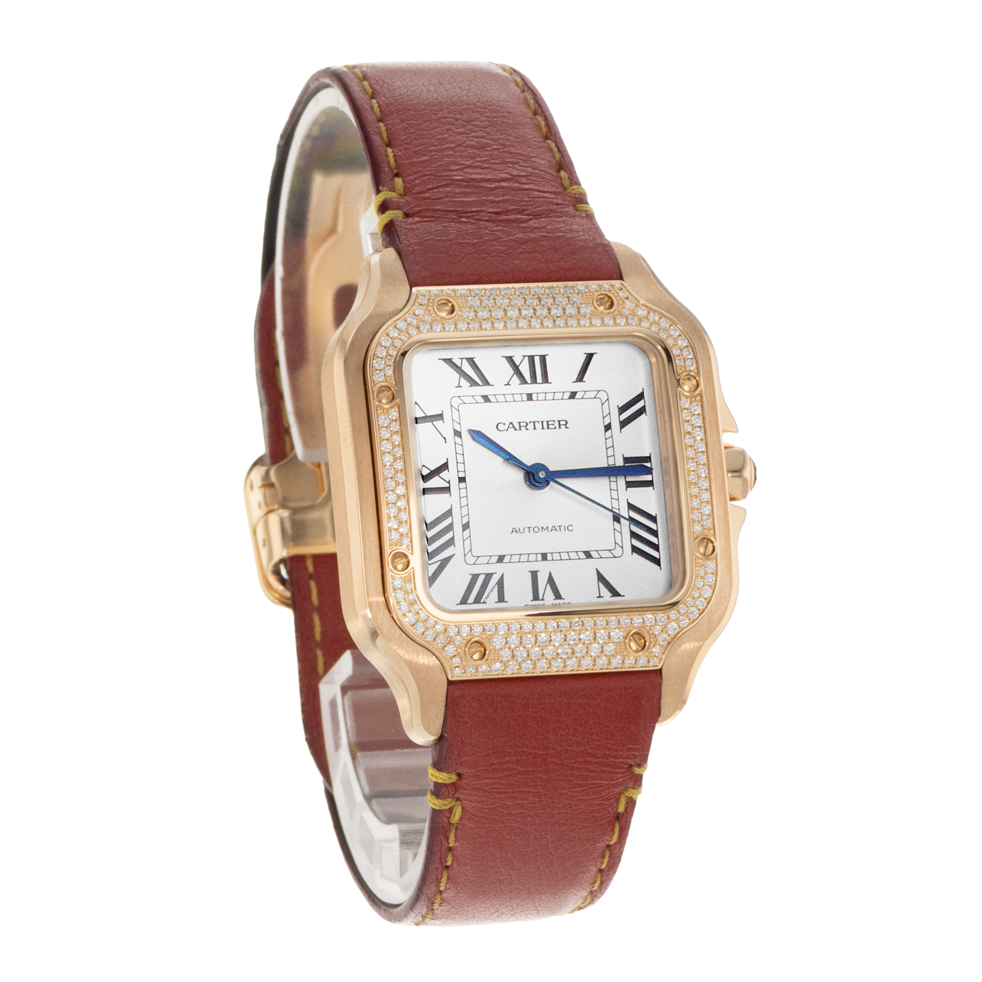 Cartier Santos WJSA0007 4074 35mm Factory Diamond Rose Gold Mens Watch 2020 thumbnail 9
