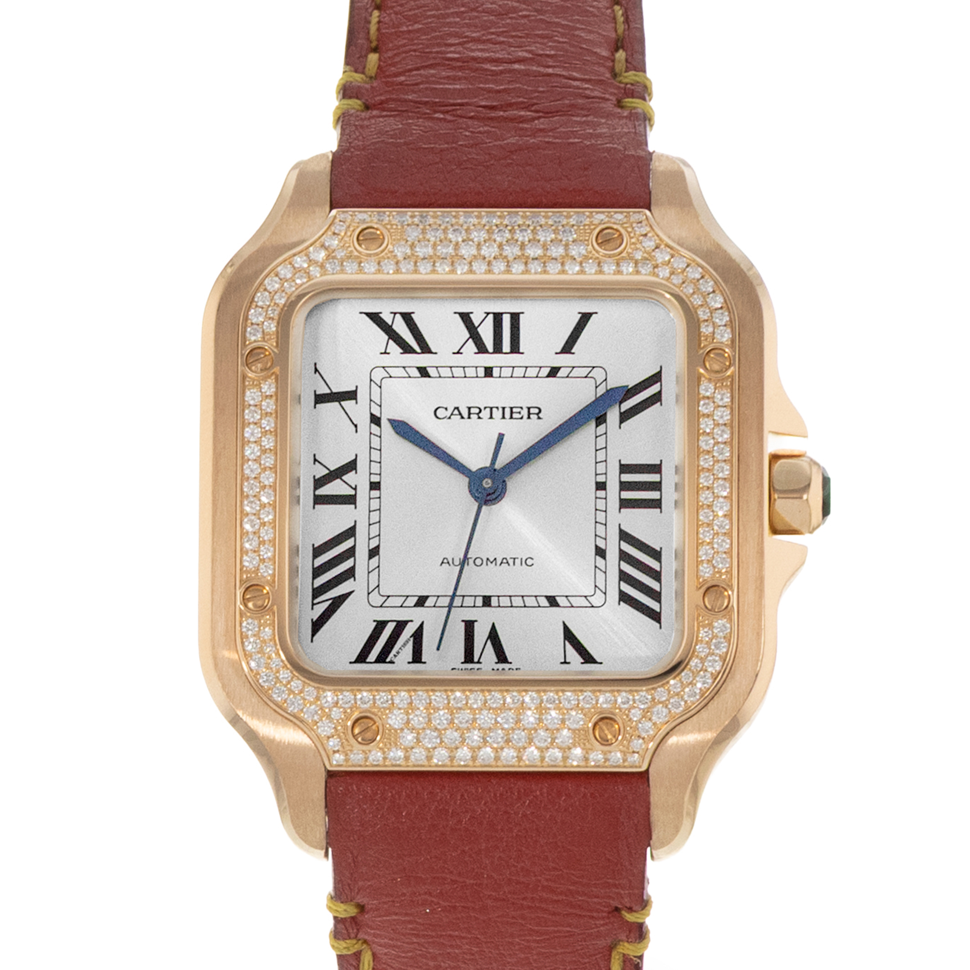 Cartier Santos WJSA0007 4074 35mm Factory Diamond Rose Gold Mens Watch 2020 thumbnail 1