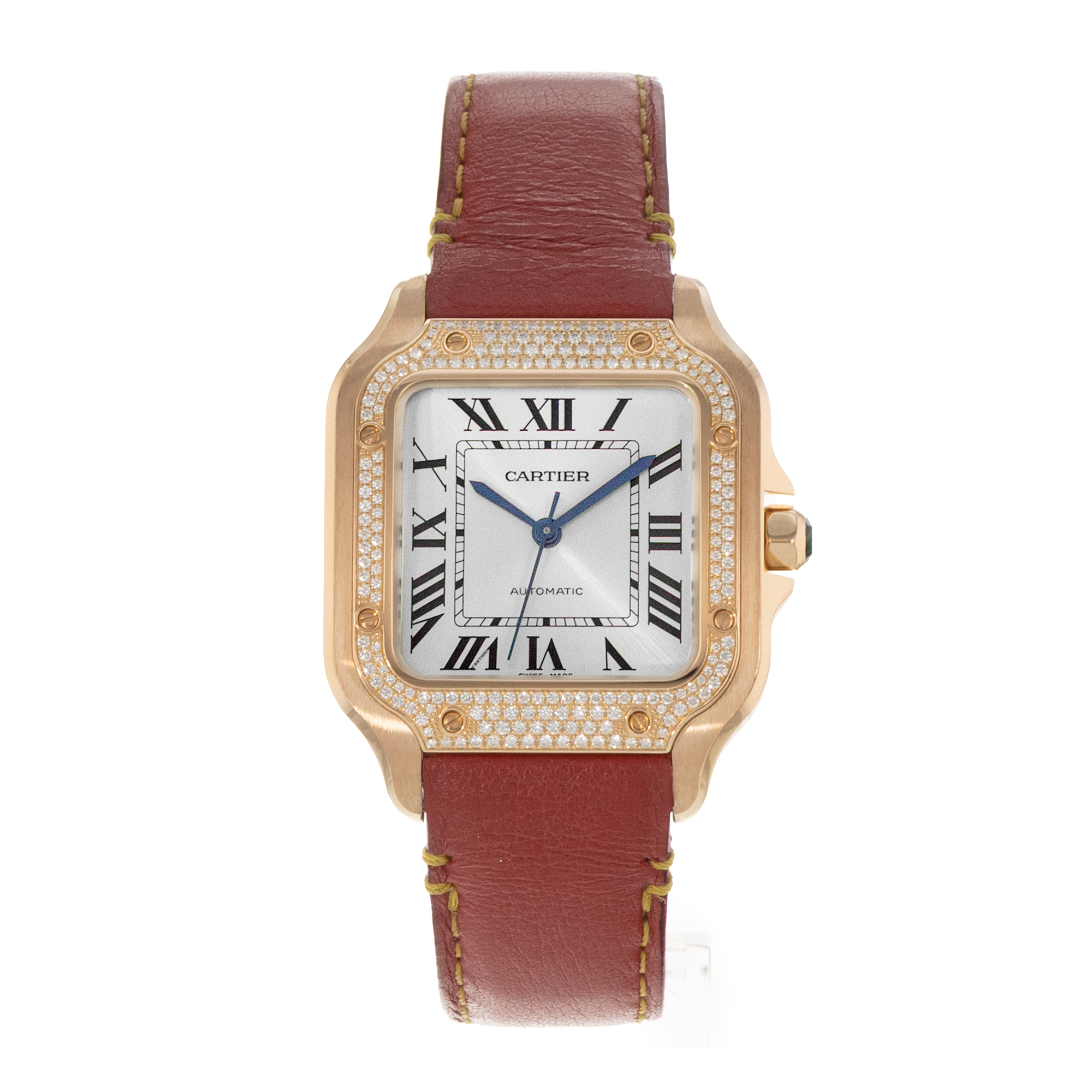Cartier Santos WJSA0007 4074 35mm Factory Diamond Rose Gold Mens Watch 2020 thumbnail 2