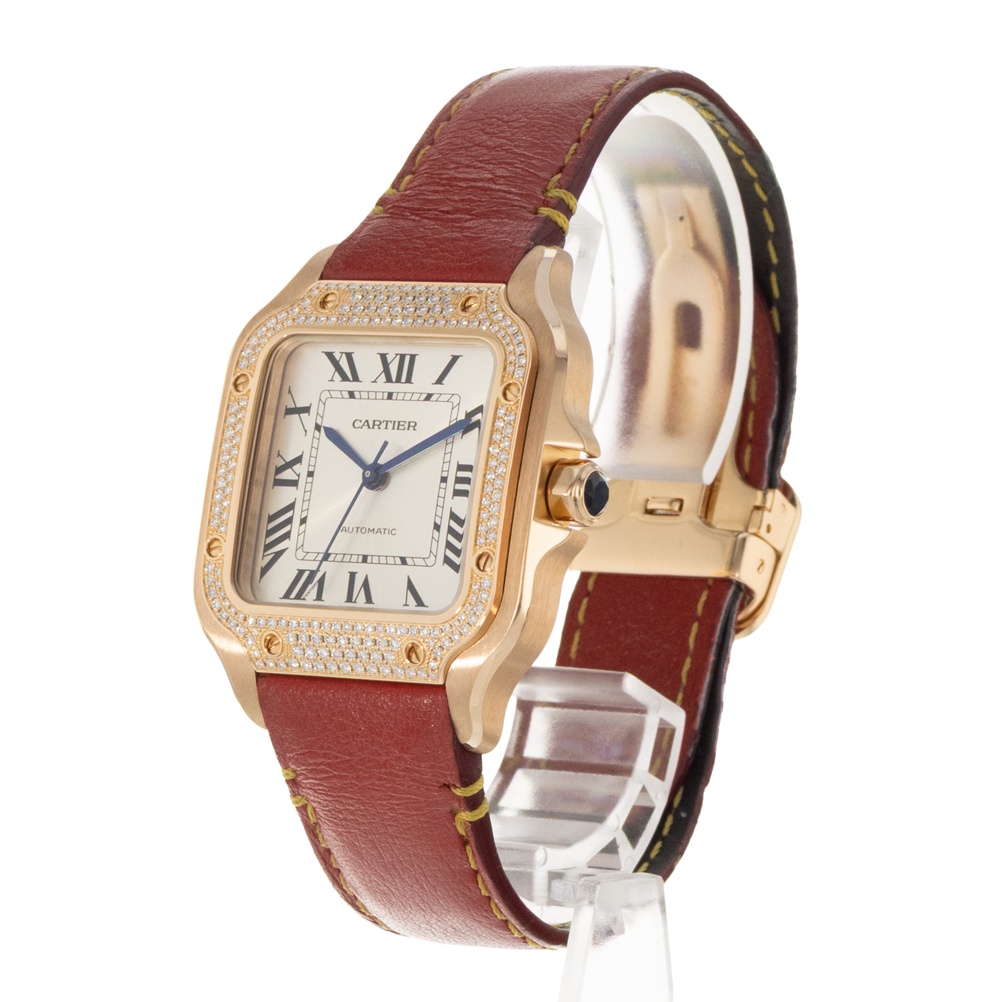 Cartier Santos WJSA0007 4074 35mm Factory Diamond Rose Gold Mens Watch 2020 thumbnail 5
