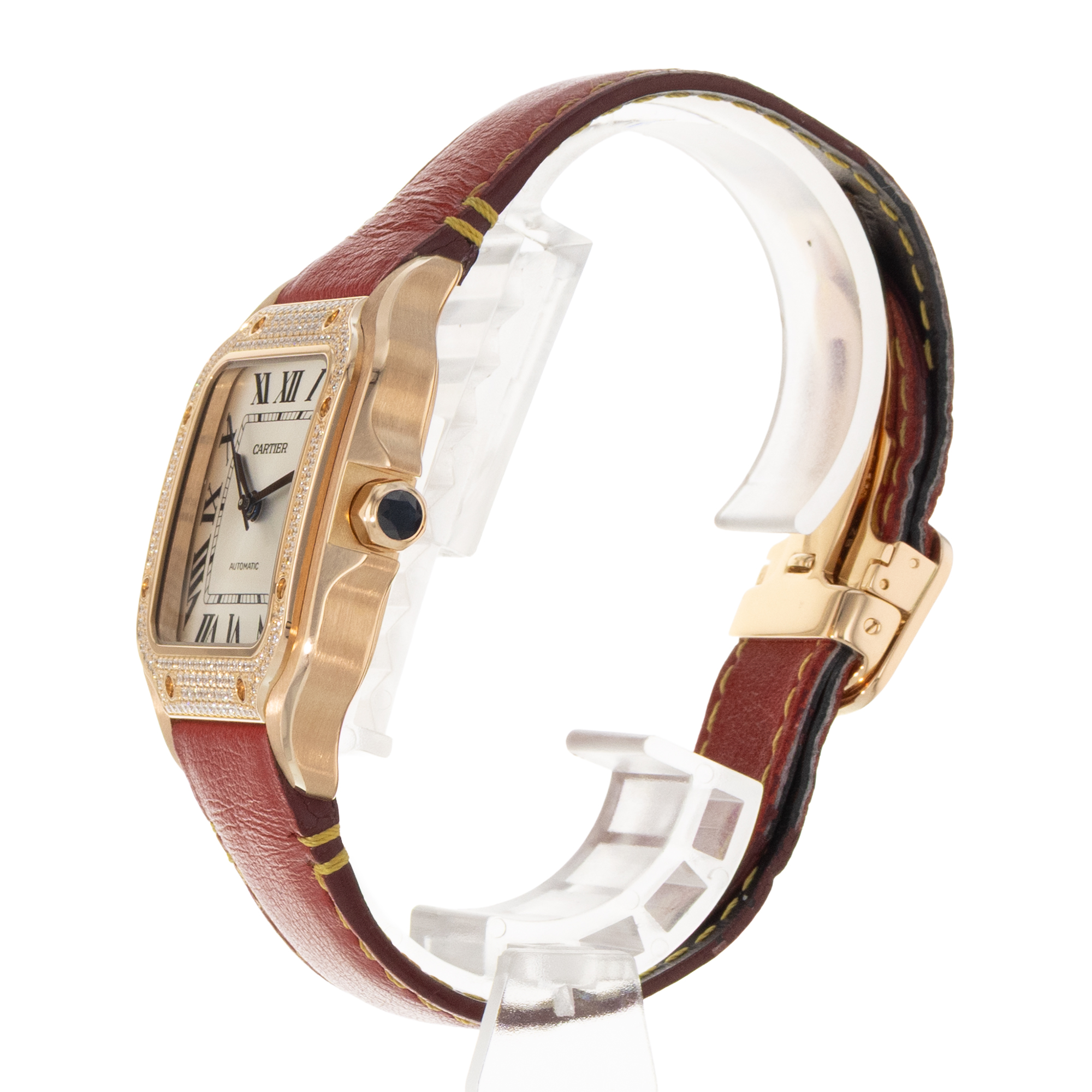 Cartier Santos WJSA0007 4074 35mm Factory Diamond Rose Gold Mens Watch 2020 thumbnail 6