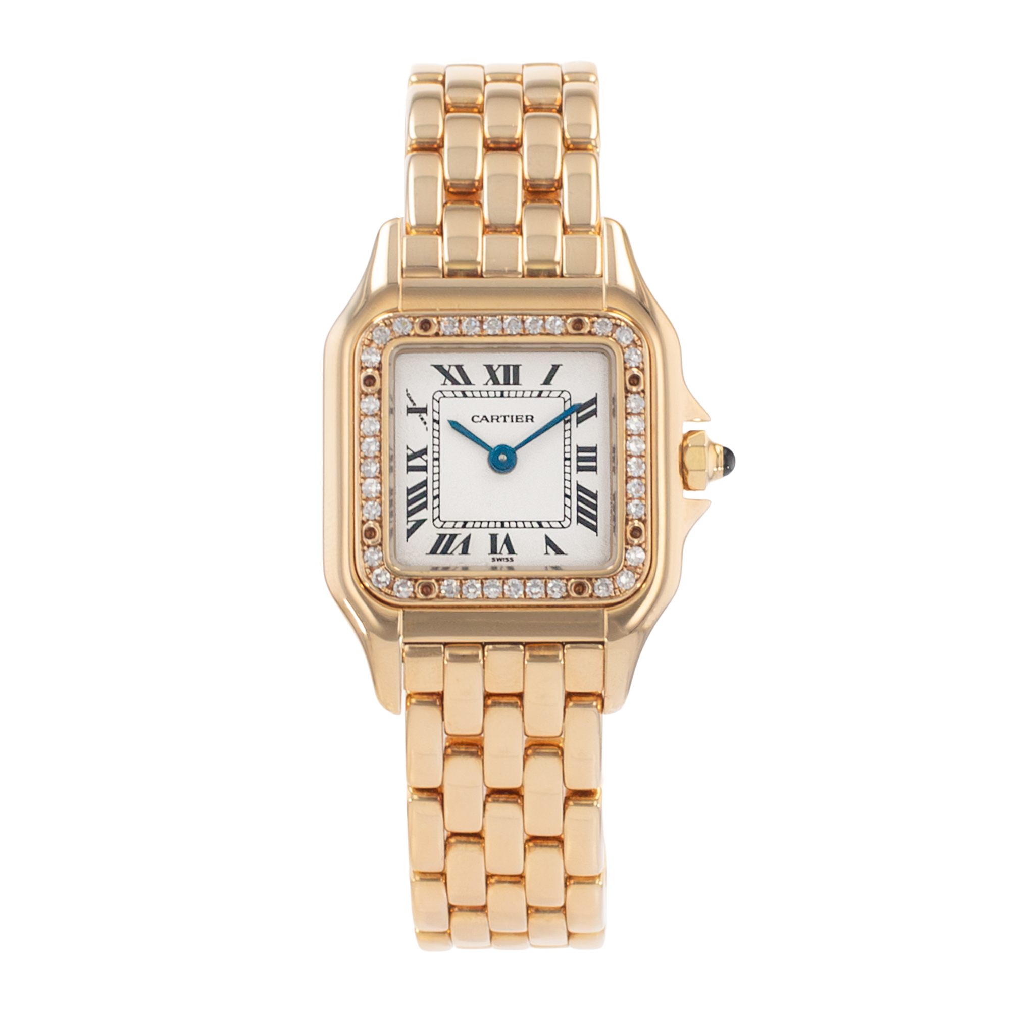 Cartier Panther W25022B9 1070 22mm Factory Diamond Yellow Gold Ladies Watch thumbnail 2