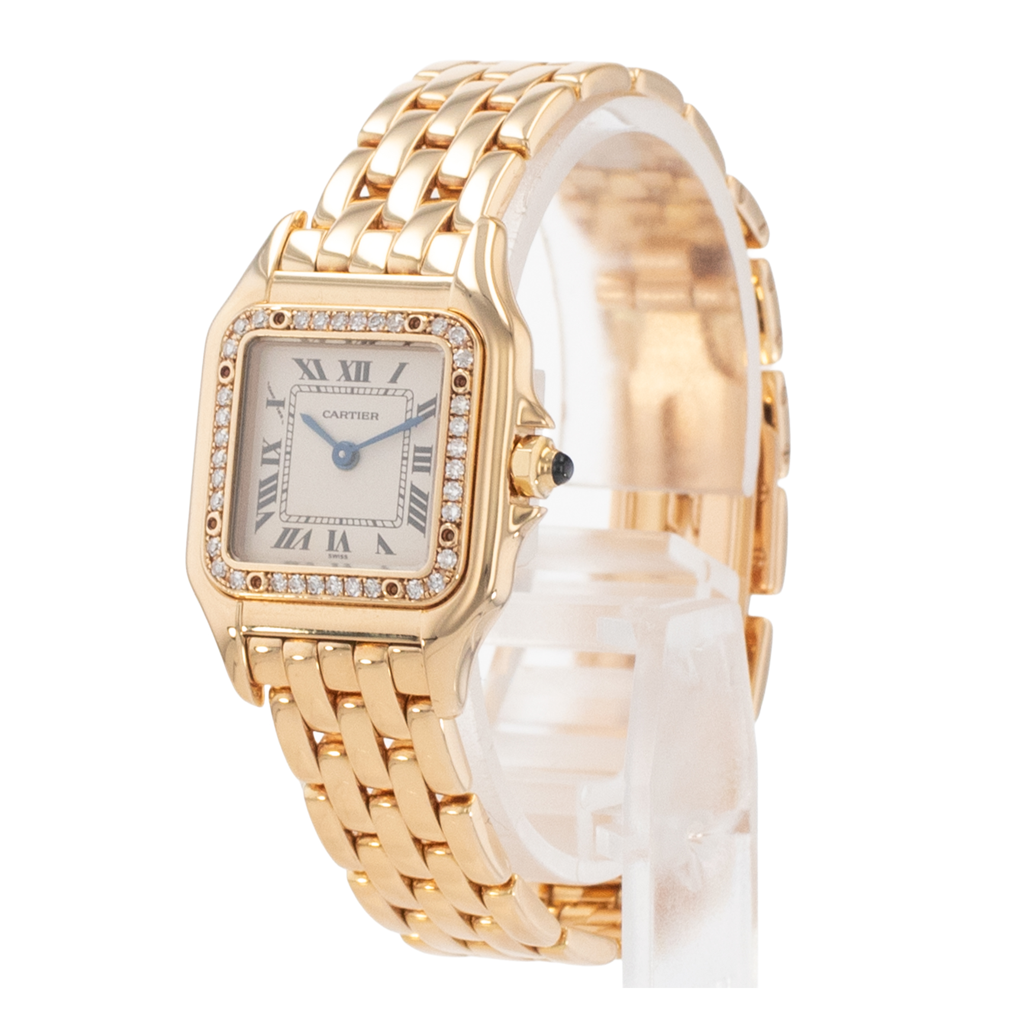 Cartier Panther W25022B9 1070 22mm Factory Diamond Yellow Gold Ladies Watch thumbnail 4