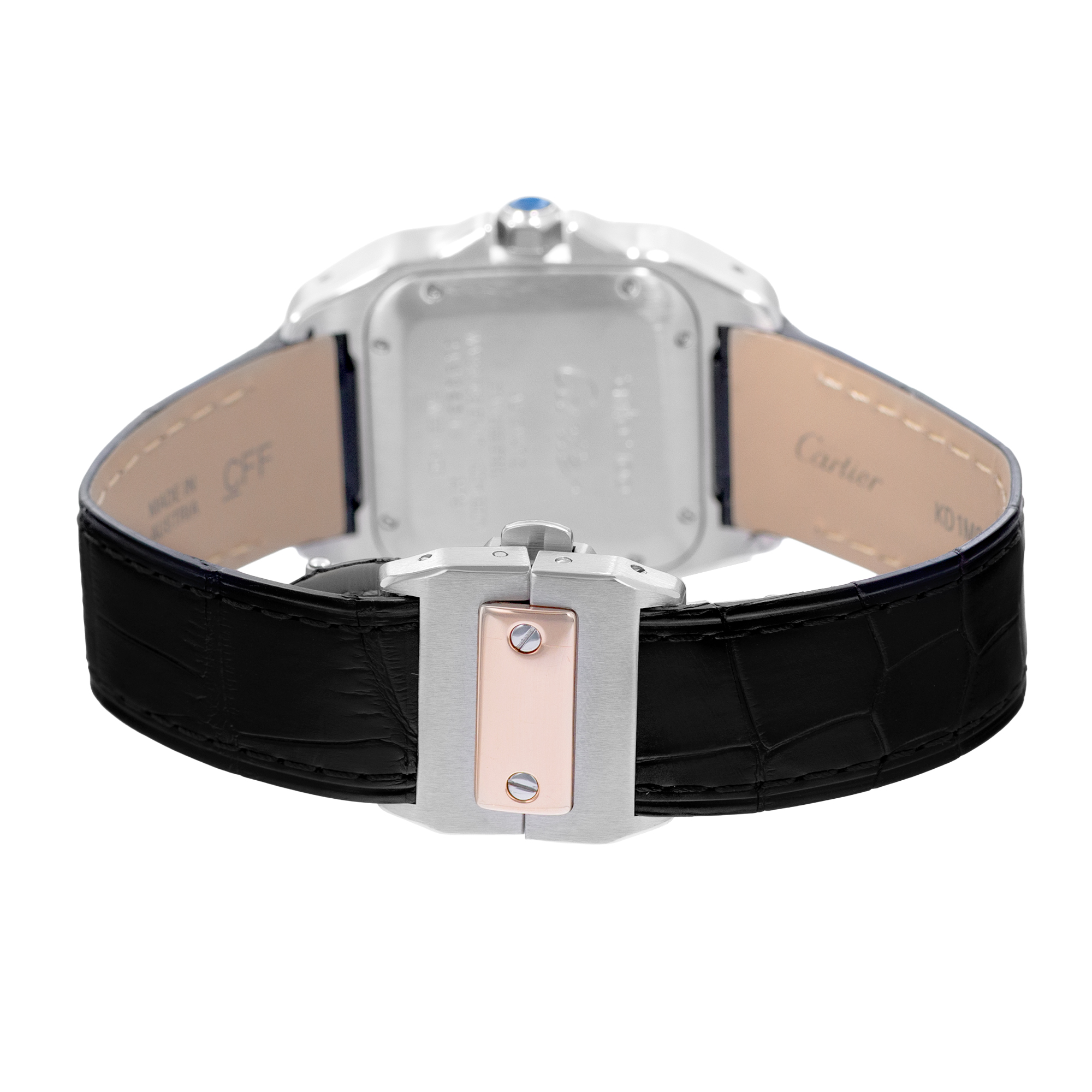 Cartier Santos 100 W20107X7 2878 33mm Silver Steel Rose Gold Mens Watch 2013 thumbnail 7