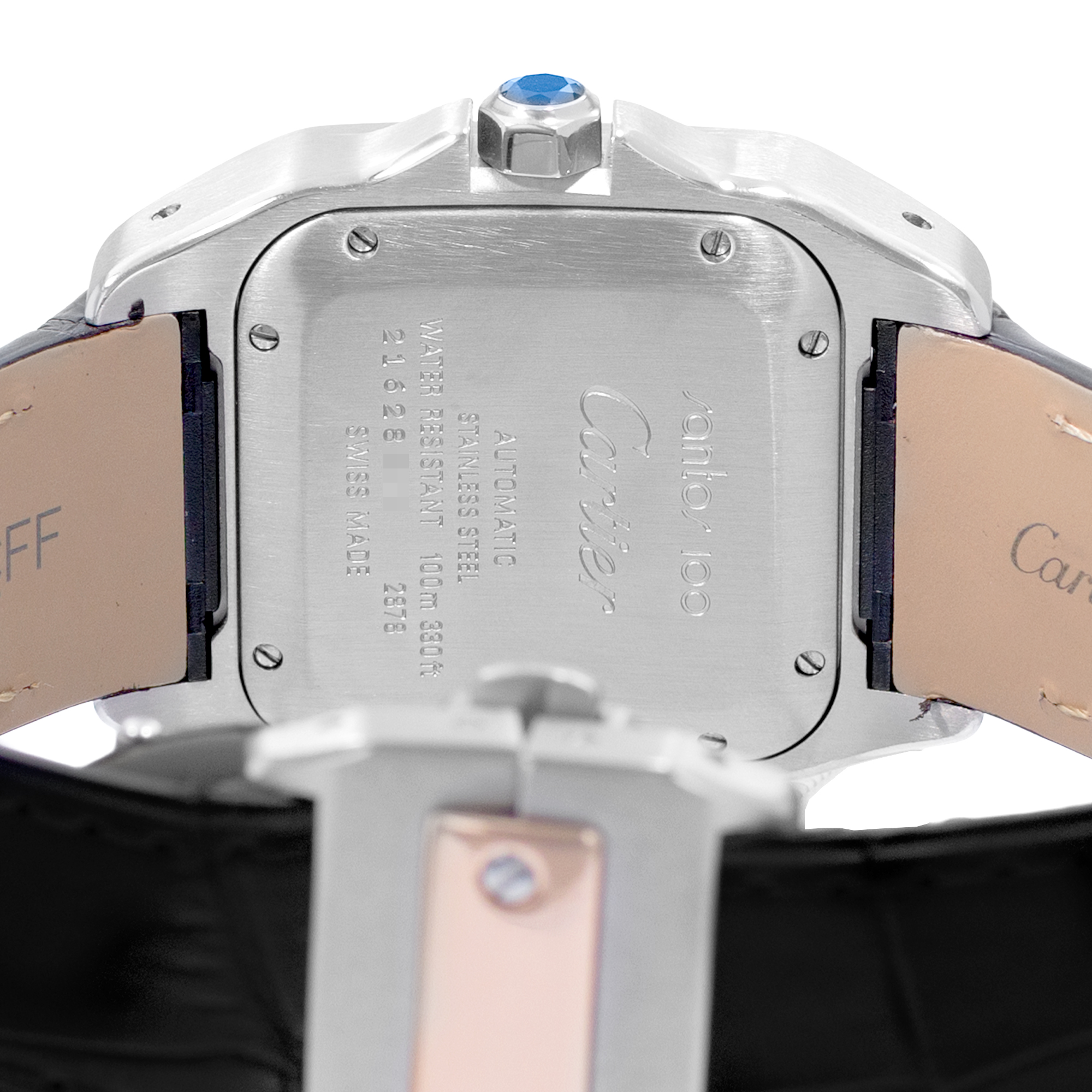 Cartier Santos 100 W20107X7 2878 33mm Silver Steel Rose Gold Mens Watch 2013 thumbnail 8