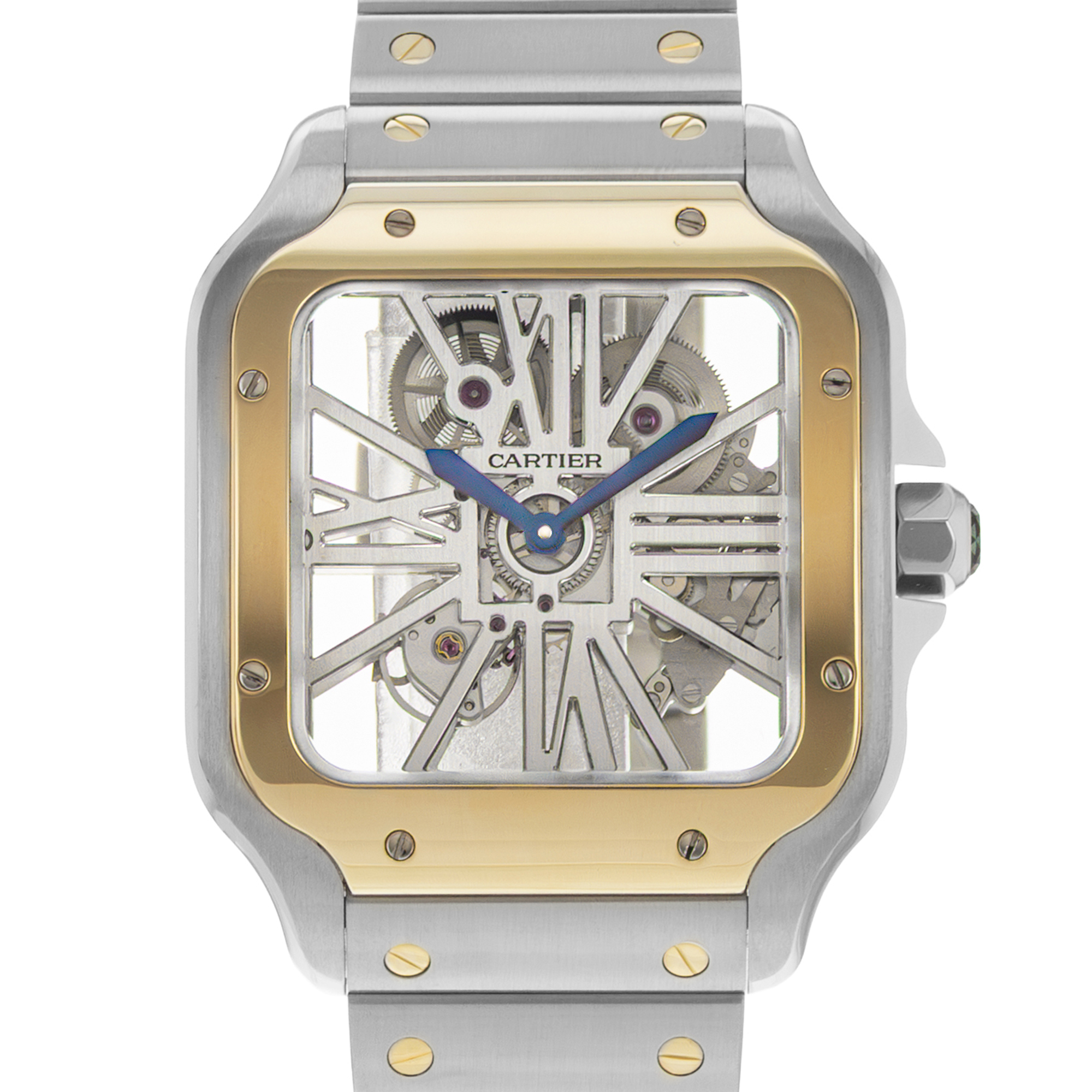 Cartier Santos WHSA0019 4109 39mm Skeleton Steel Gold Manual Mens Watch thumbnail 1