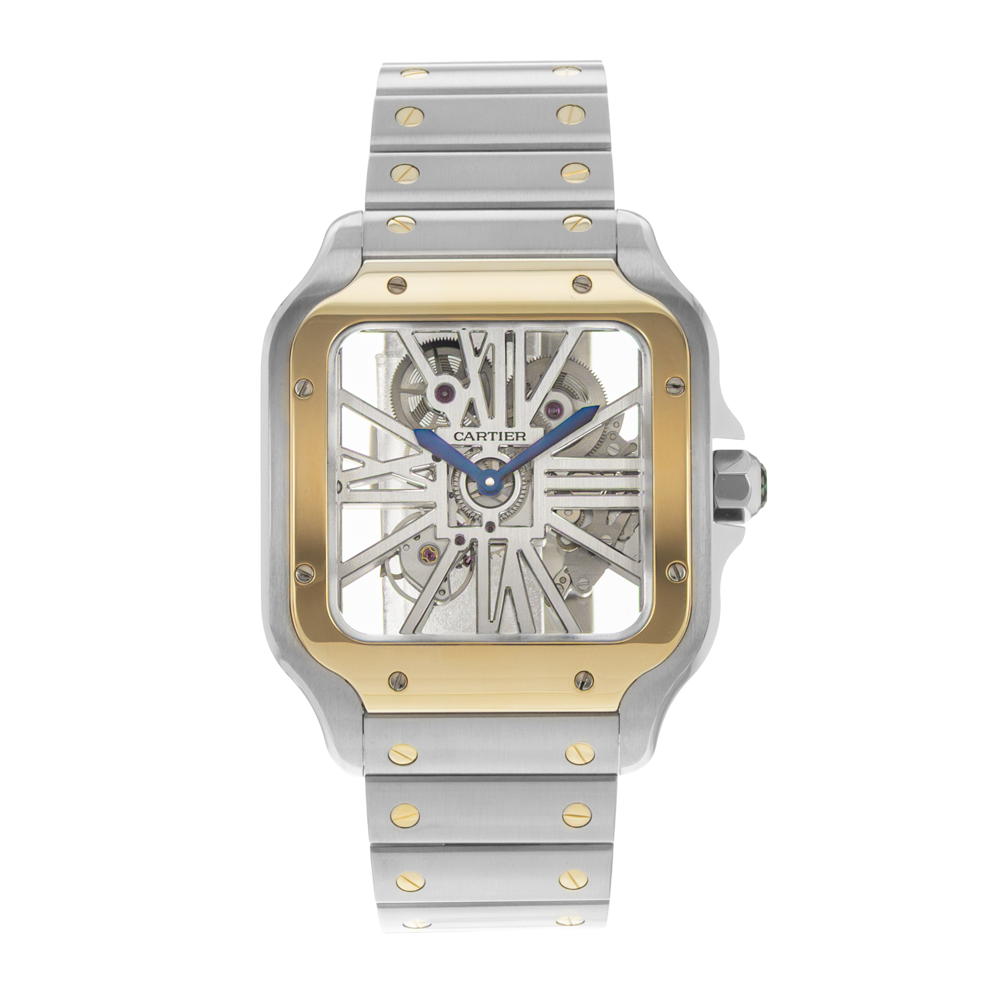 Cartier Santos WHSA0019 4109 39mm Skeleton Steel Gold Manual Mens Watch thumbnail 2