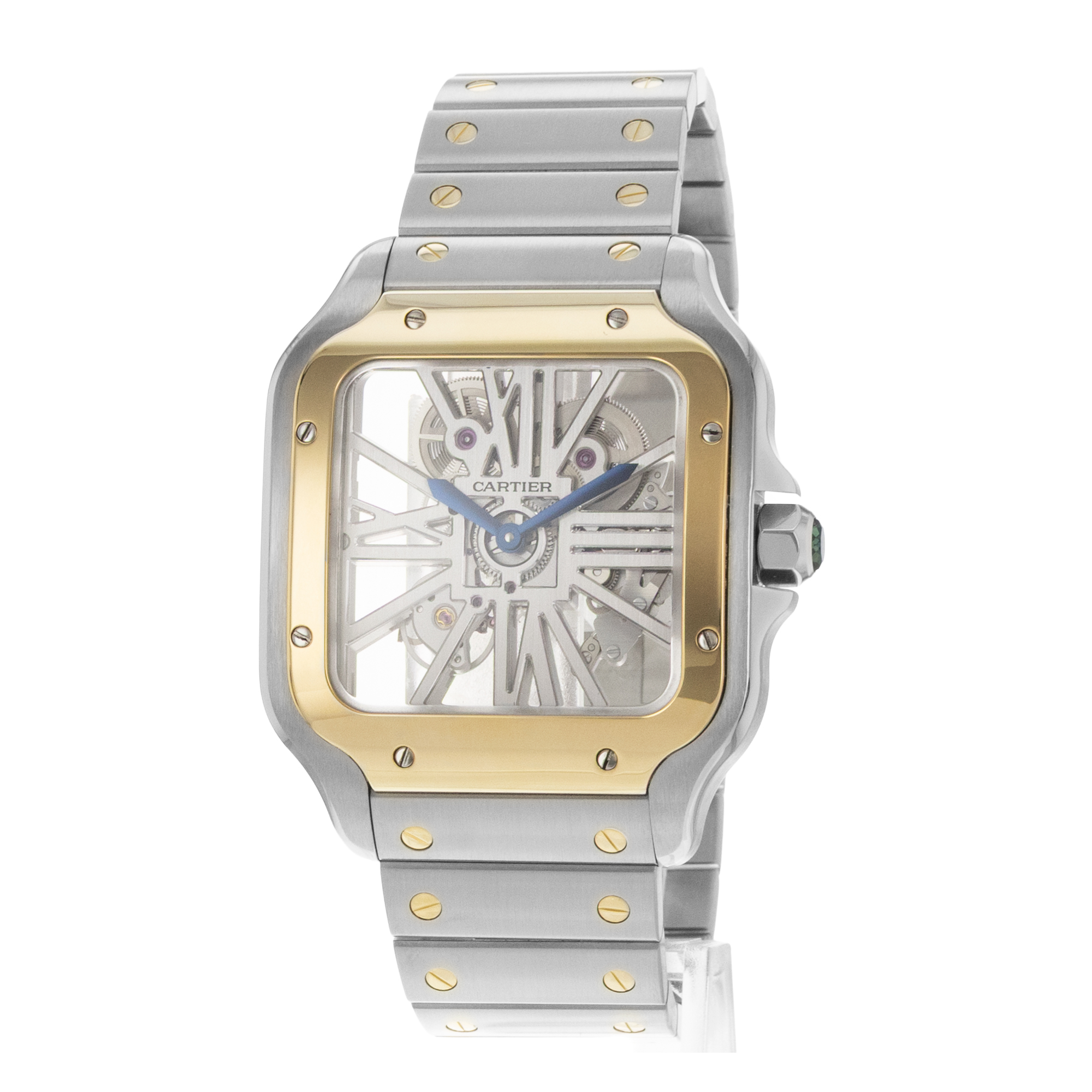 Cartier Santos WHSA0019 4109 39mm Skeleton Steel Gold Manual Mens Watch thumbnail 4