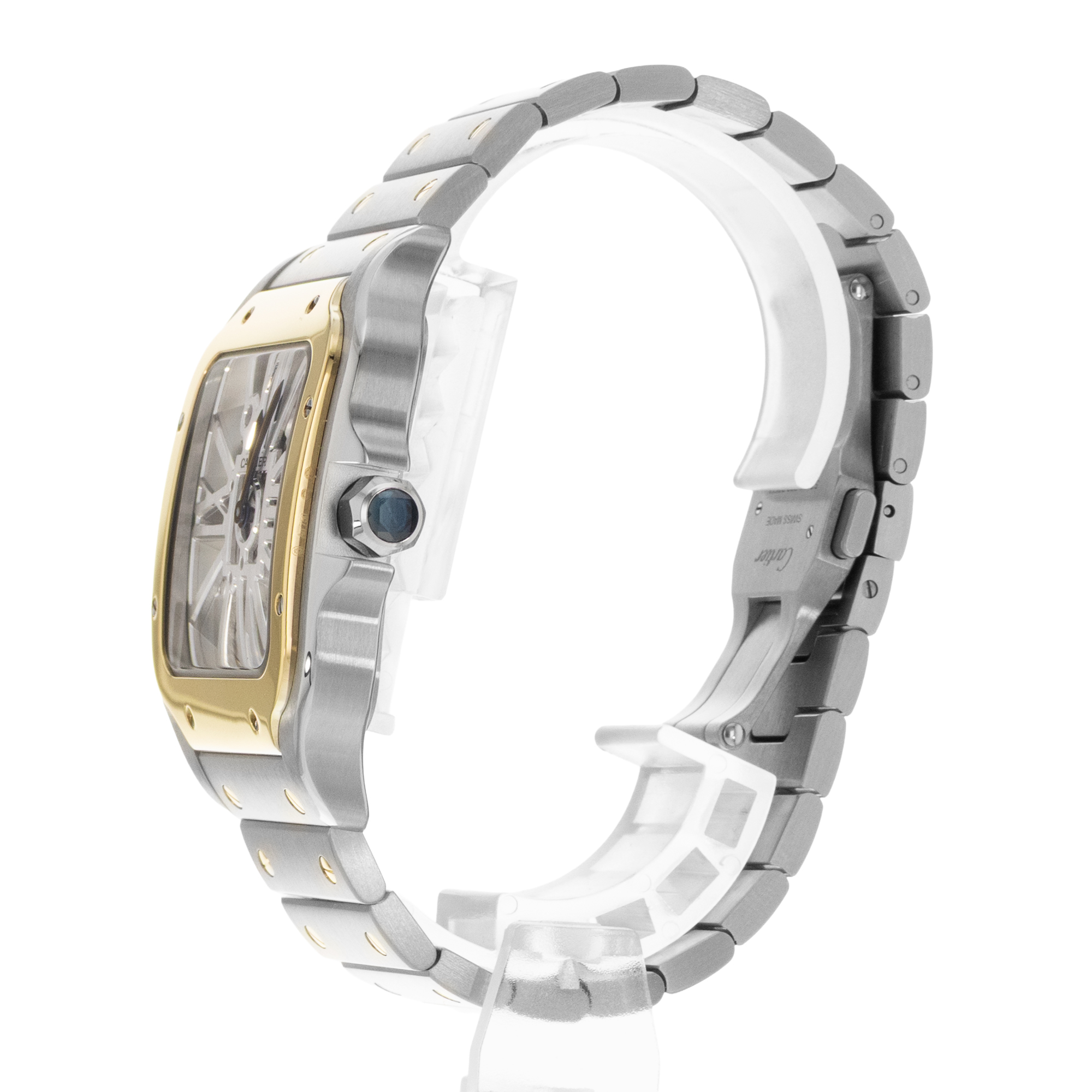 Cartier Santos WHSA0019 4109 39mm Skeleton Steel Gold Manual Mens Watch thumbnail 6