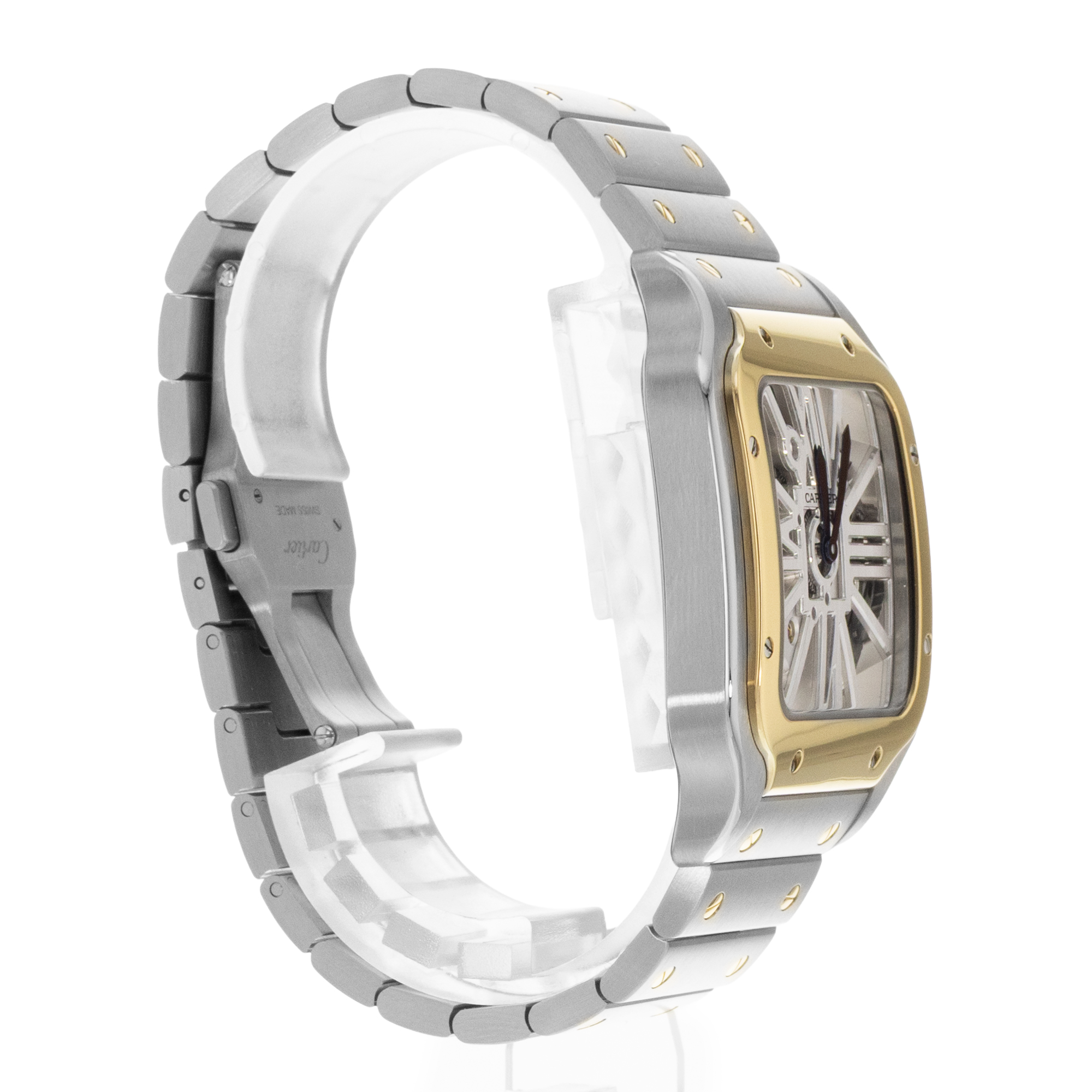 Cartier Santos WHSA0019 4109 39mm Skeleton Steel Gold Manual Mens Watch thumbnail 7