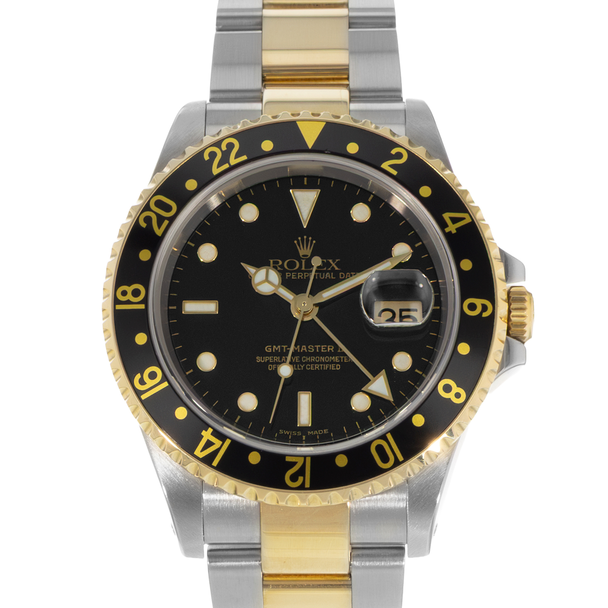 Rolex GMT-Master II 16713 40mm Black Steel Yellow Gold Automatic Mens Watch 2001 thumbnail 1
