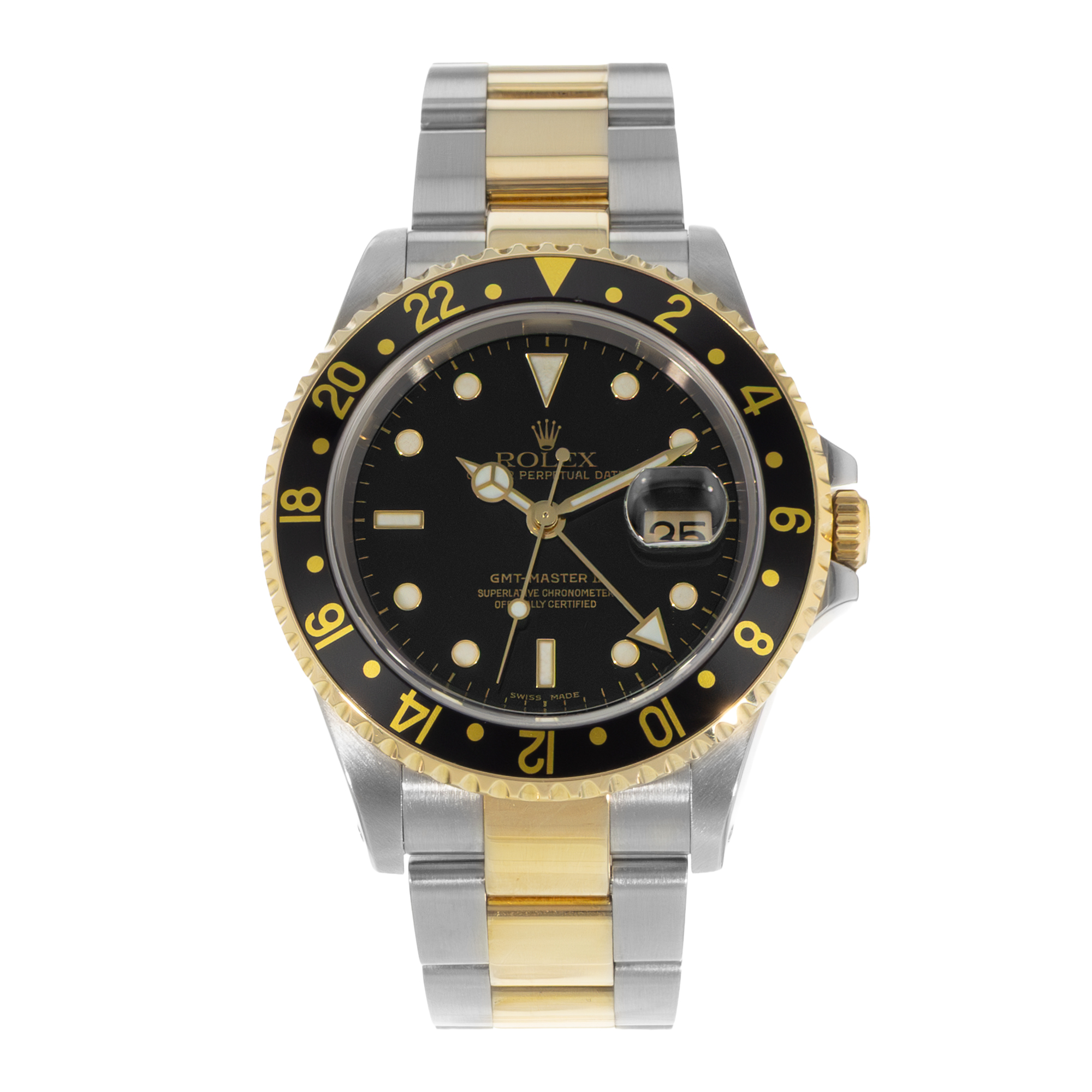 Rolex GMT-Master II 16713 40mm Black Steel Yellow Gold Automatic Mens Watch 2001 thumbnail 2