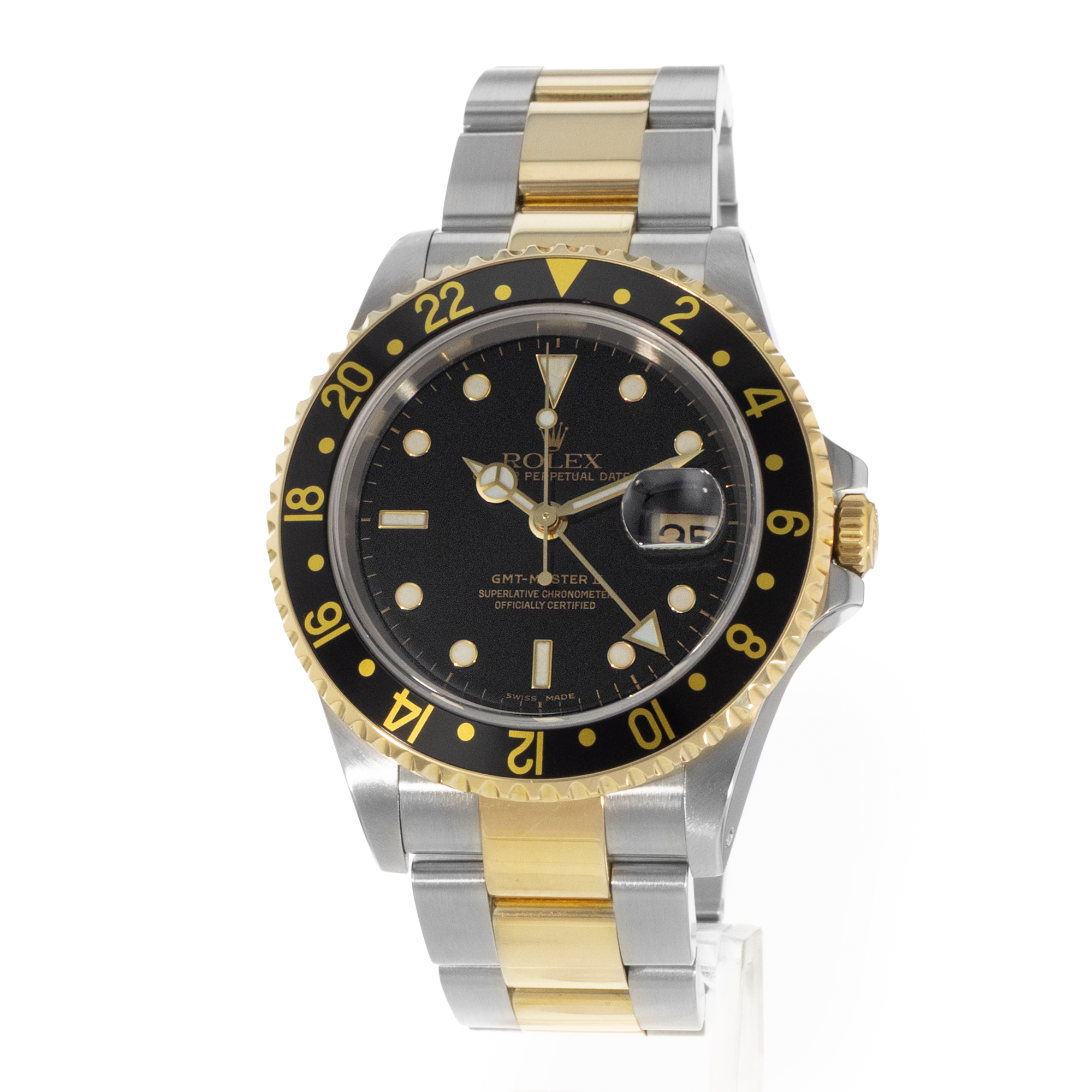 Rolex GMT-Master II 16713 40mm Black Steel Yellow Gold Automatic Mens Watch 2001 thumbnail 3