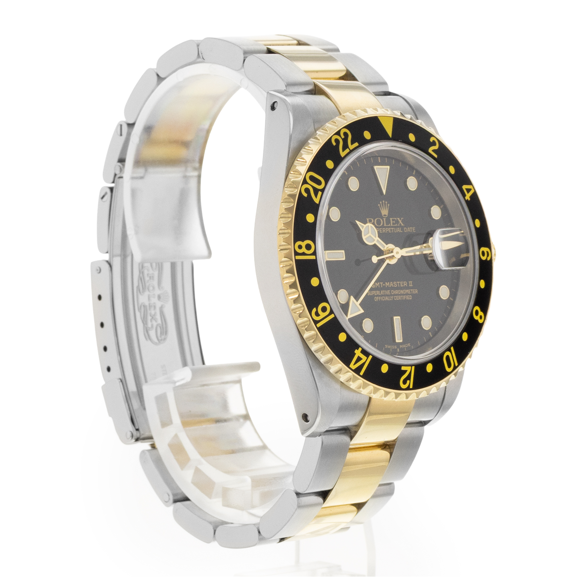 Rolex GMT-Master II 16713 40mm Black Steel Yellow Gold Automatic Mens Watch 2001 thumbnail 7