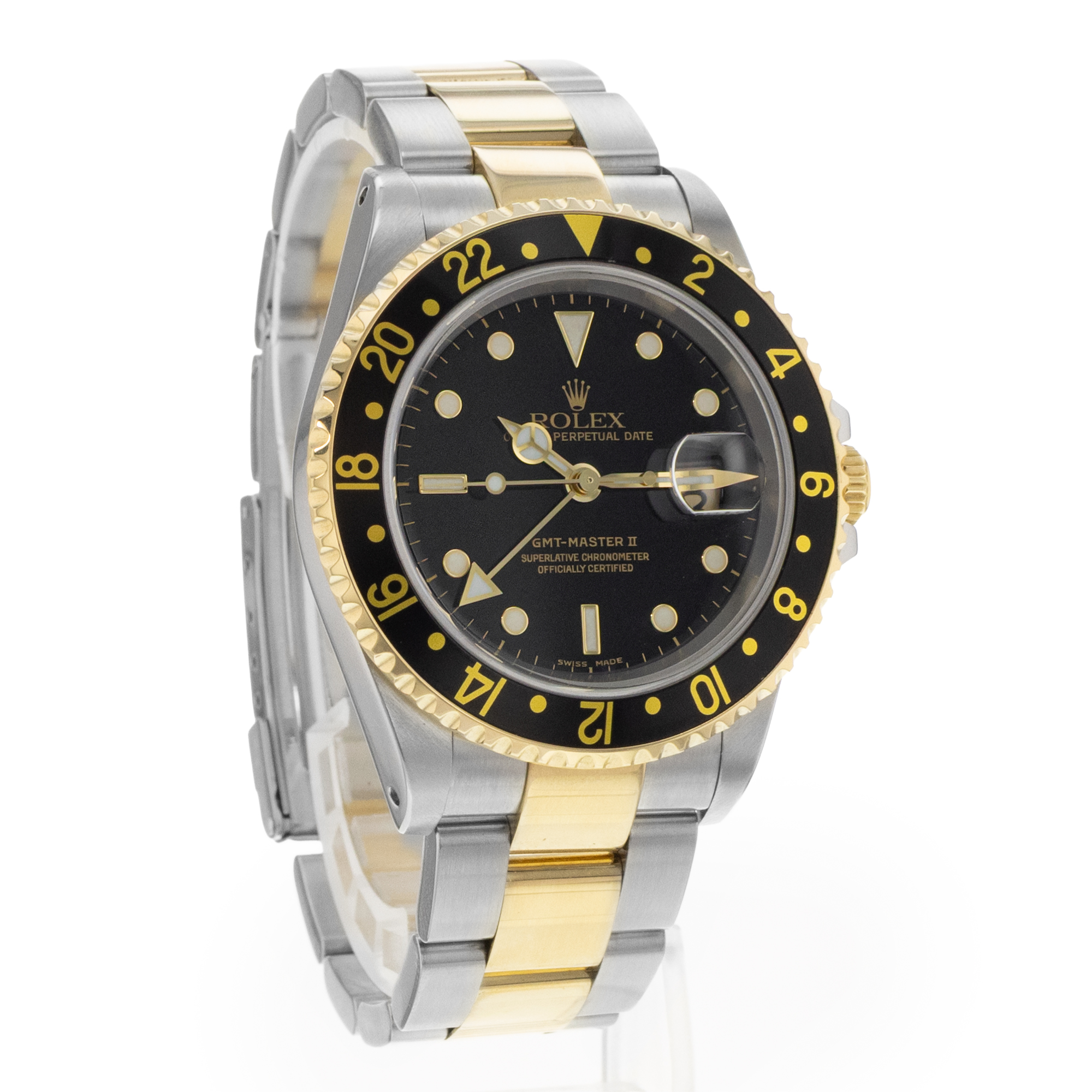 Rolex GMT-Master II 16713 40mm Black Steel Yellow Gold Automatic Mens Watch 2001 thumbnail 8