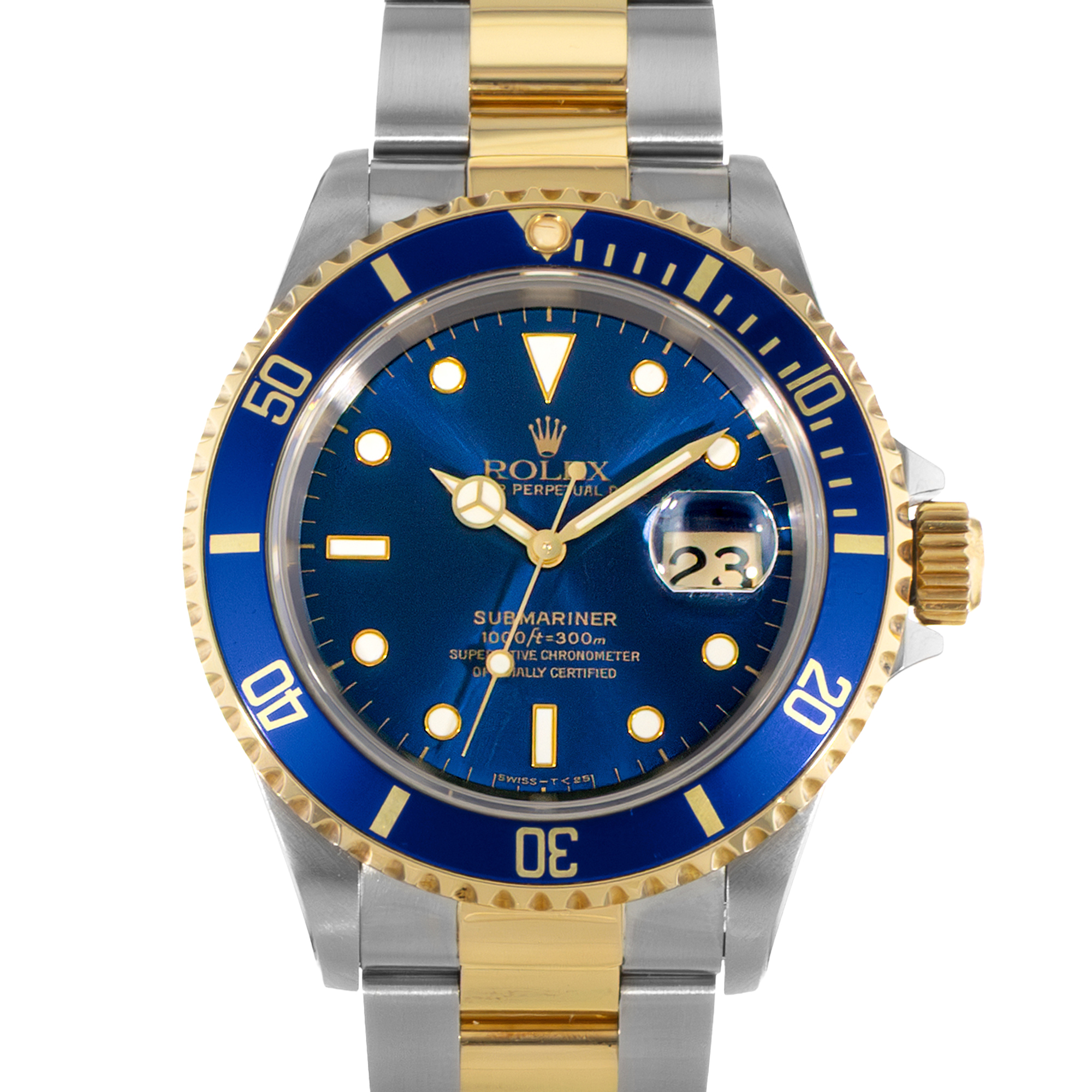 Rolex Submariner Date 16613 40mm Blue Steel Yellow Gold Oyster Mens Watch 1998 thumbnail 1