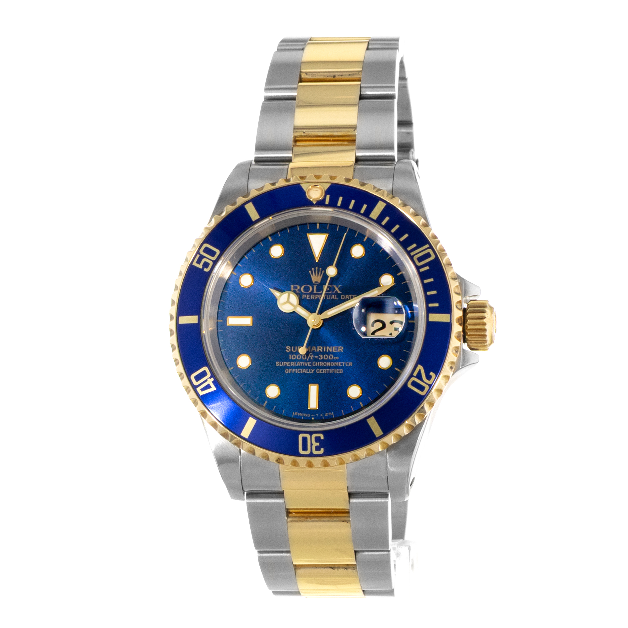 Rolex Submariner Date 16613 40mm Blue Steel Yellow Gold Oyster Mens Watch 1998 thumbnail 4