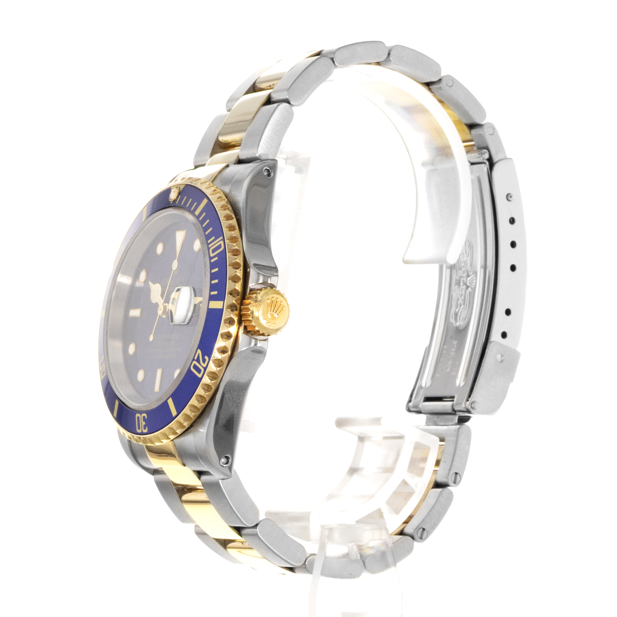 Rolex Submariner Date 16613 40mm Blue Steel Yellow Gold Oyster Mens Watch 1998 thumbnail 6