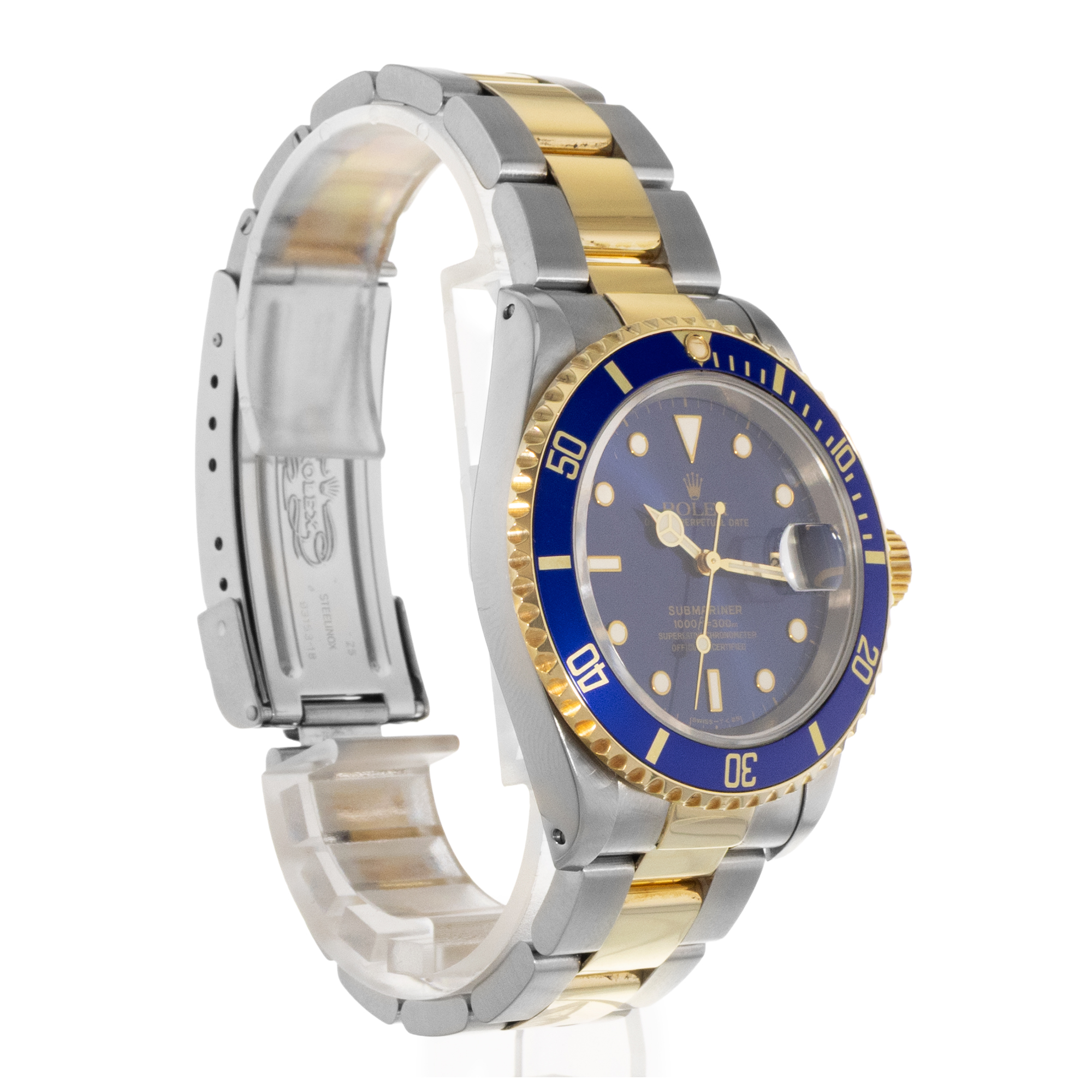 Rolex Submariner Date 16613 40mm Blue Steel Yellow Gold Oyster Mens Watch 1998 thumbnail 8