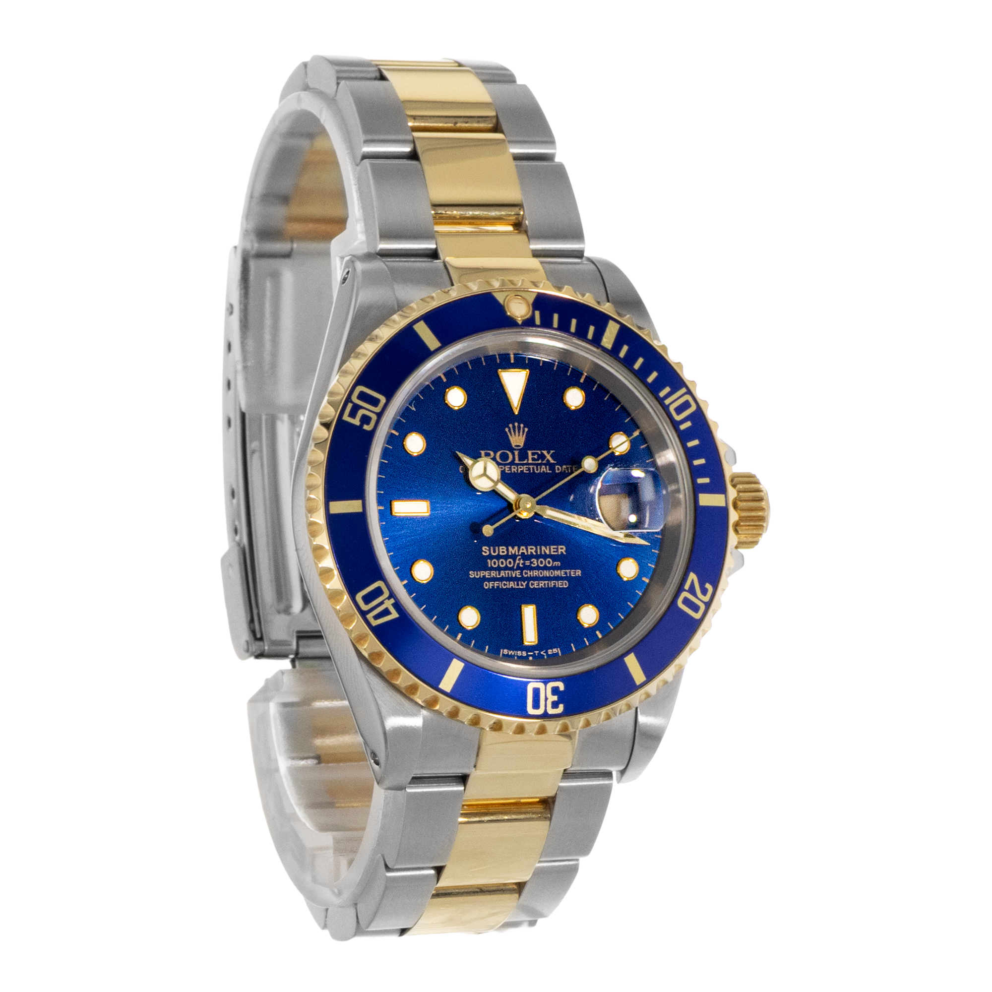 Rolex Submariner Date 16613 40mm Blue Steel Yellow Gold Oyster Mens Watch 1998 thumbnail 9