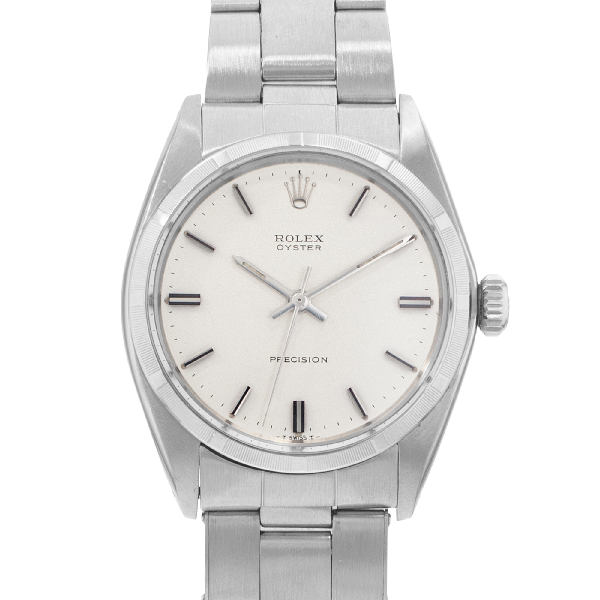 Rolex Oyster Precision 6427 34mm Vintage Silver Index Steel Mens Watch 1970 thumbnail 1