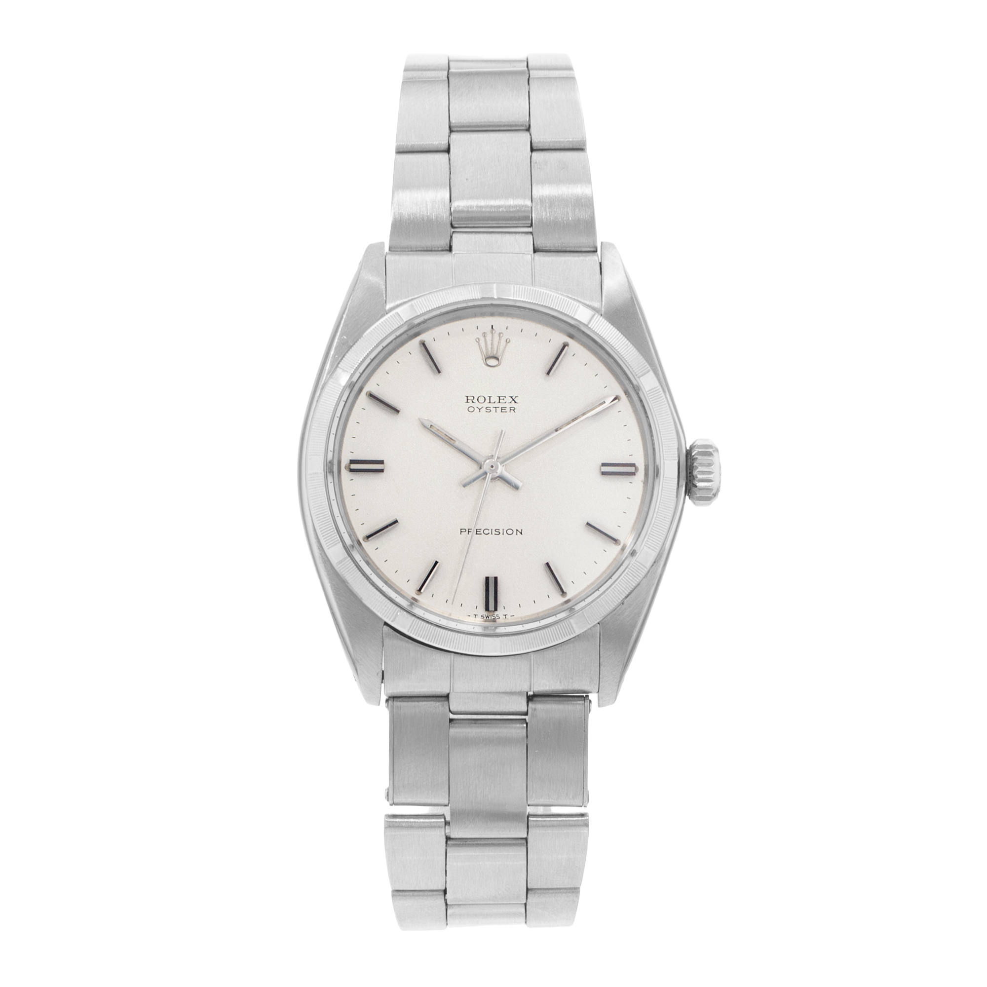 Rolex Oyster Precision 6427 34mm Vintage Silver Index Steel Mens Watch 1970 thumbnail 2