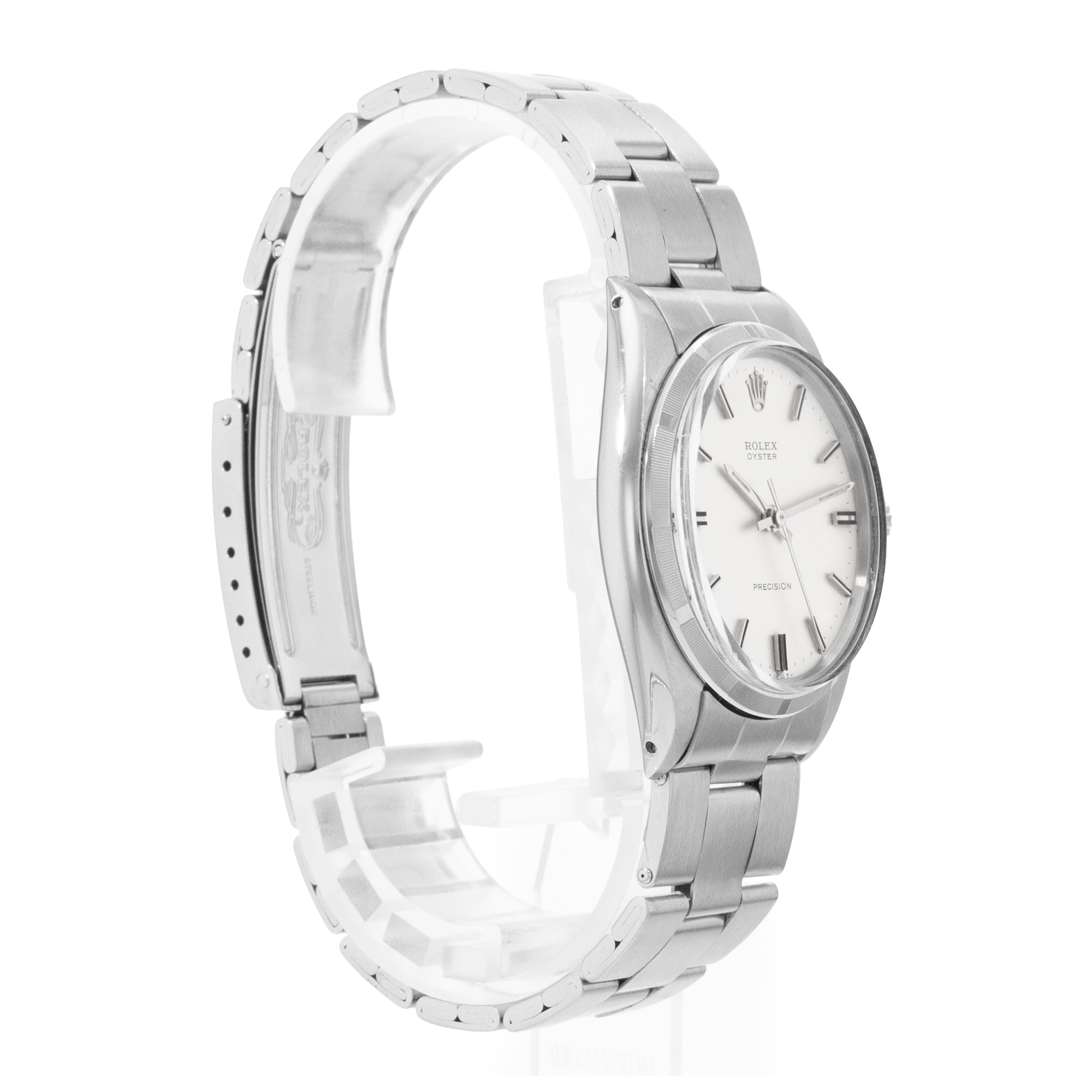 Rolex Oyster Precision 6427 34mm Vintage Silver Index Steel Mens Watch 1970 thumbnail 6