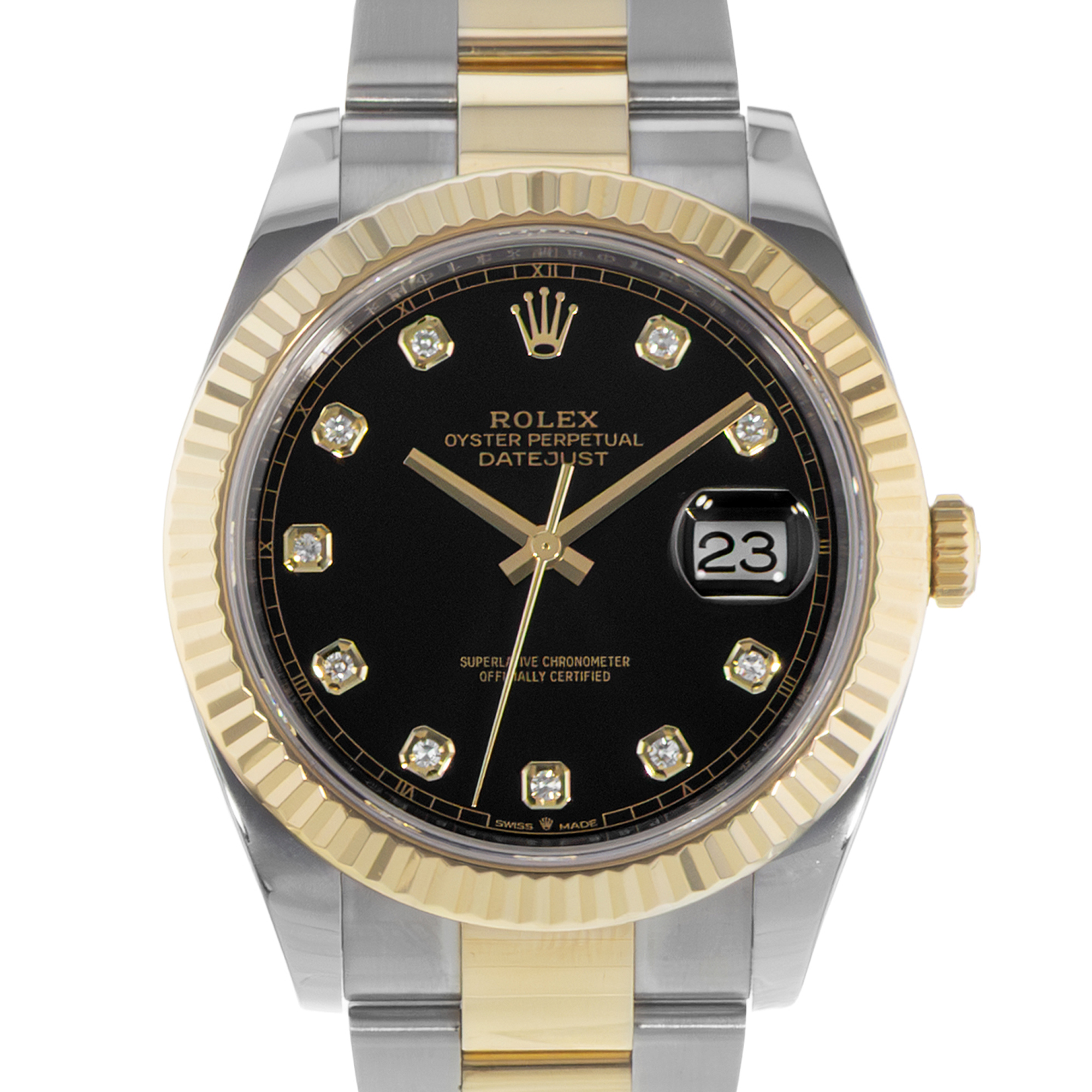 Rolex Datejust 41 126333 41mm Factory Black Diamond Steel Gold Mens Watch 2015 thumbnail 1