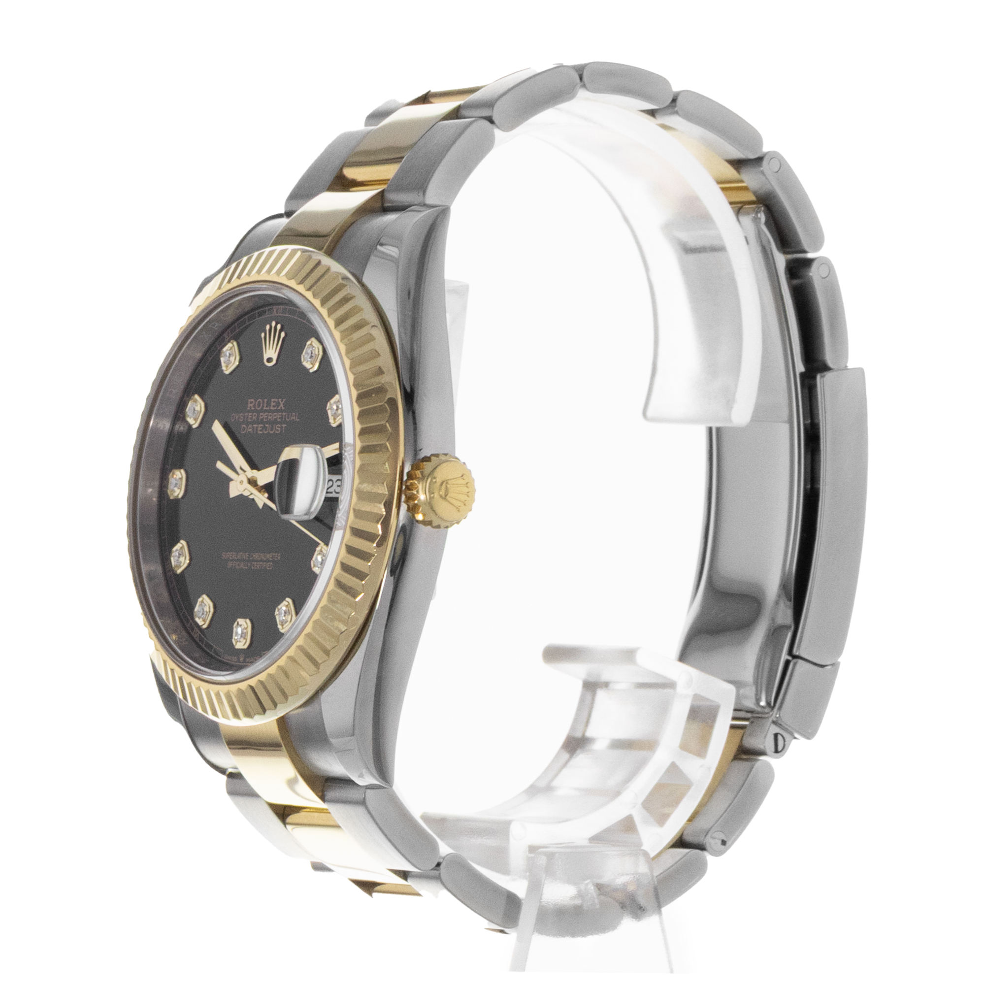 Rolex Datejust 41 126333 41mm Factory Black Diamond Steel Gold Mens Watch 2015 thumbnail 5