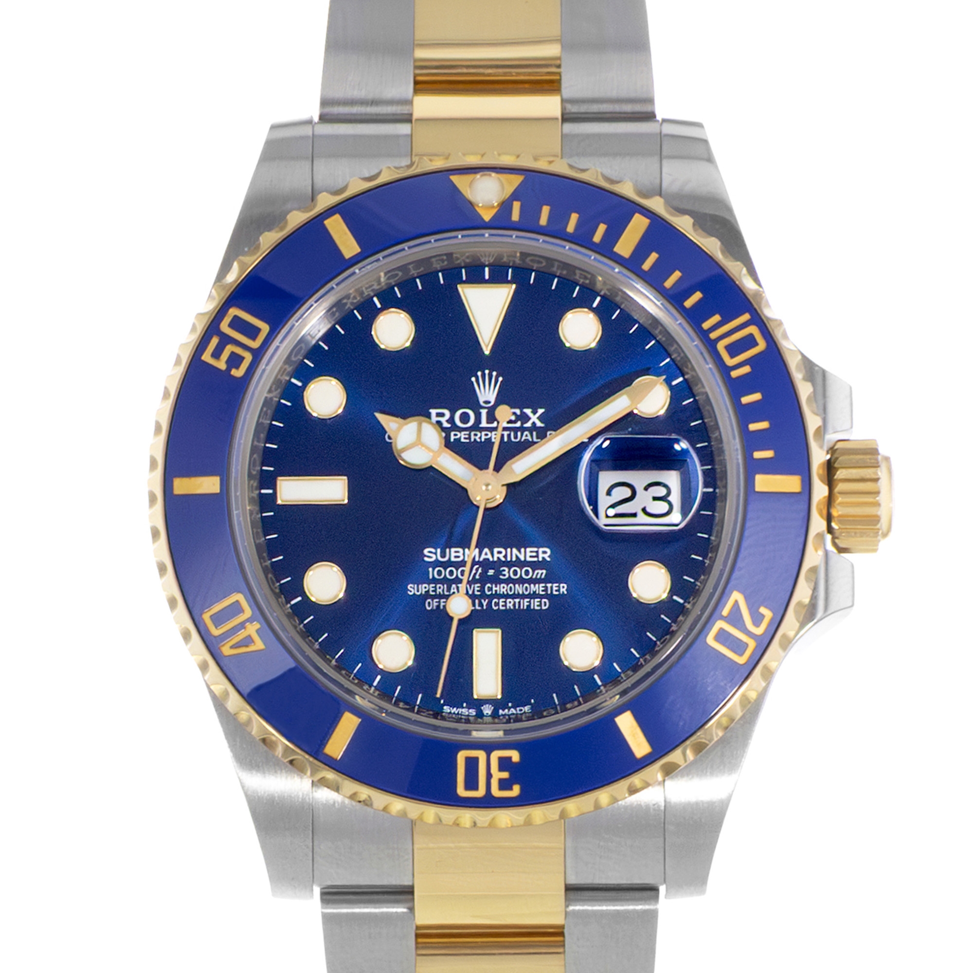 Rolex Submariner Date 126613LB 41mm Blue Index Steel Gold Oyster Mens Watch 2020 thumbnail 1