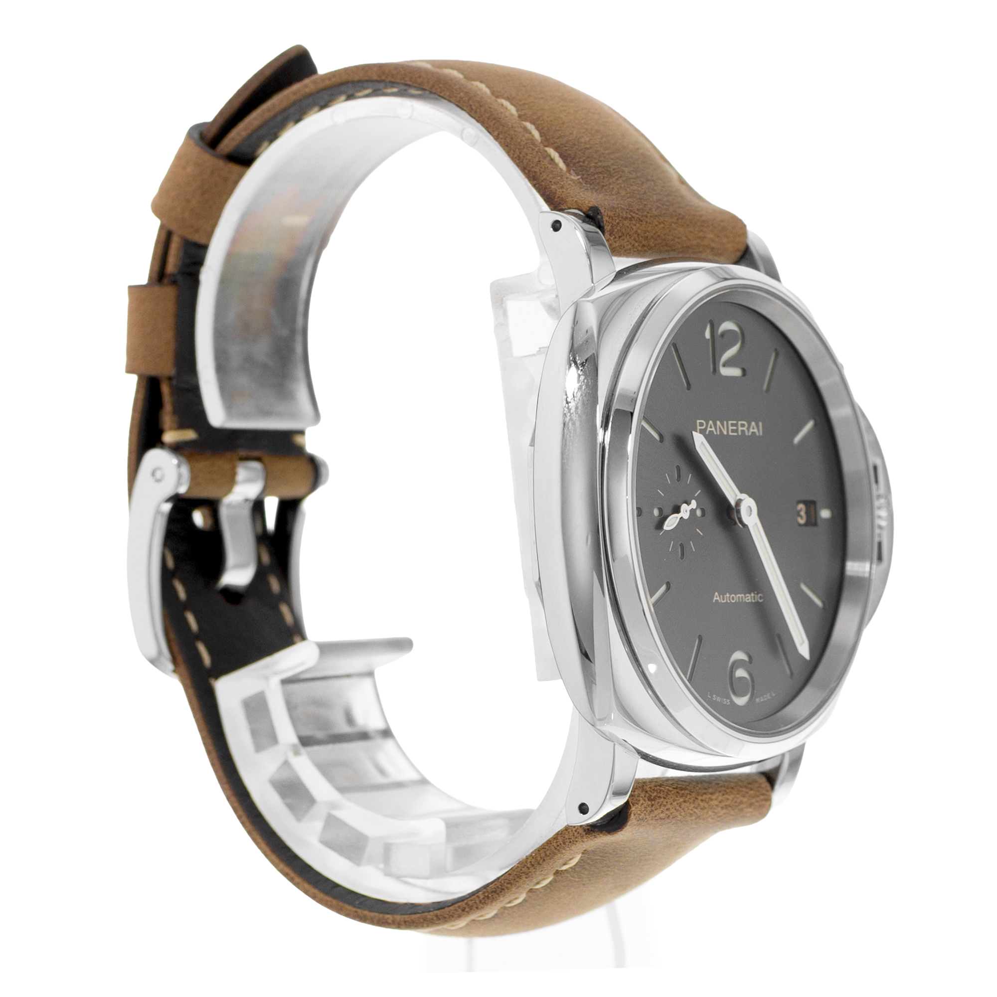 Panerai Luminor Due PAM 00904 42mm Grey Steel Date Automatic Mens Watch thumbnail 5