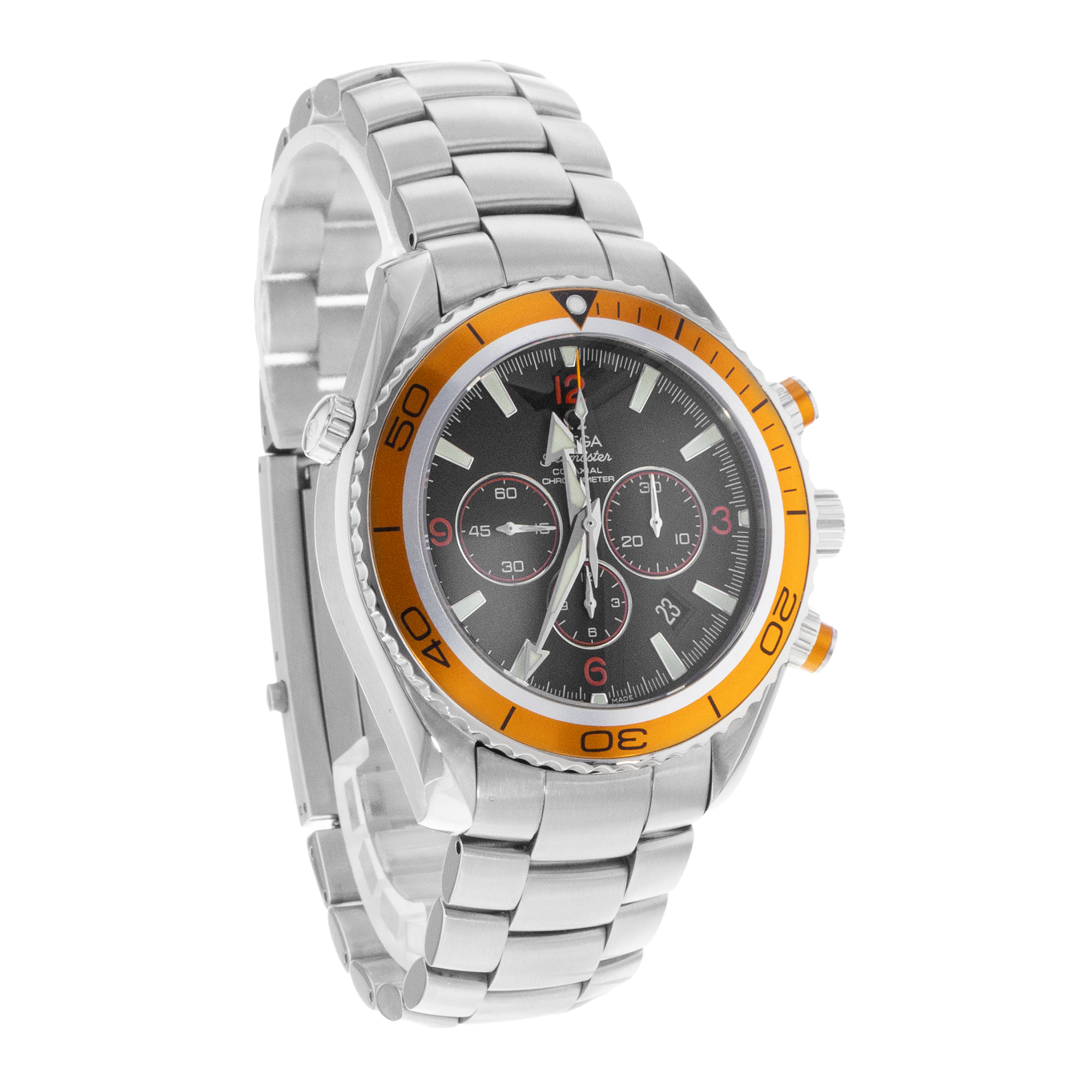 Omega Seamaster Planet Ocean Chronograph 22185000 45mm Steel Mens Watch 2007 thumbnail 10