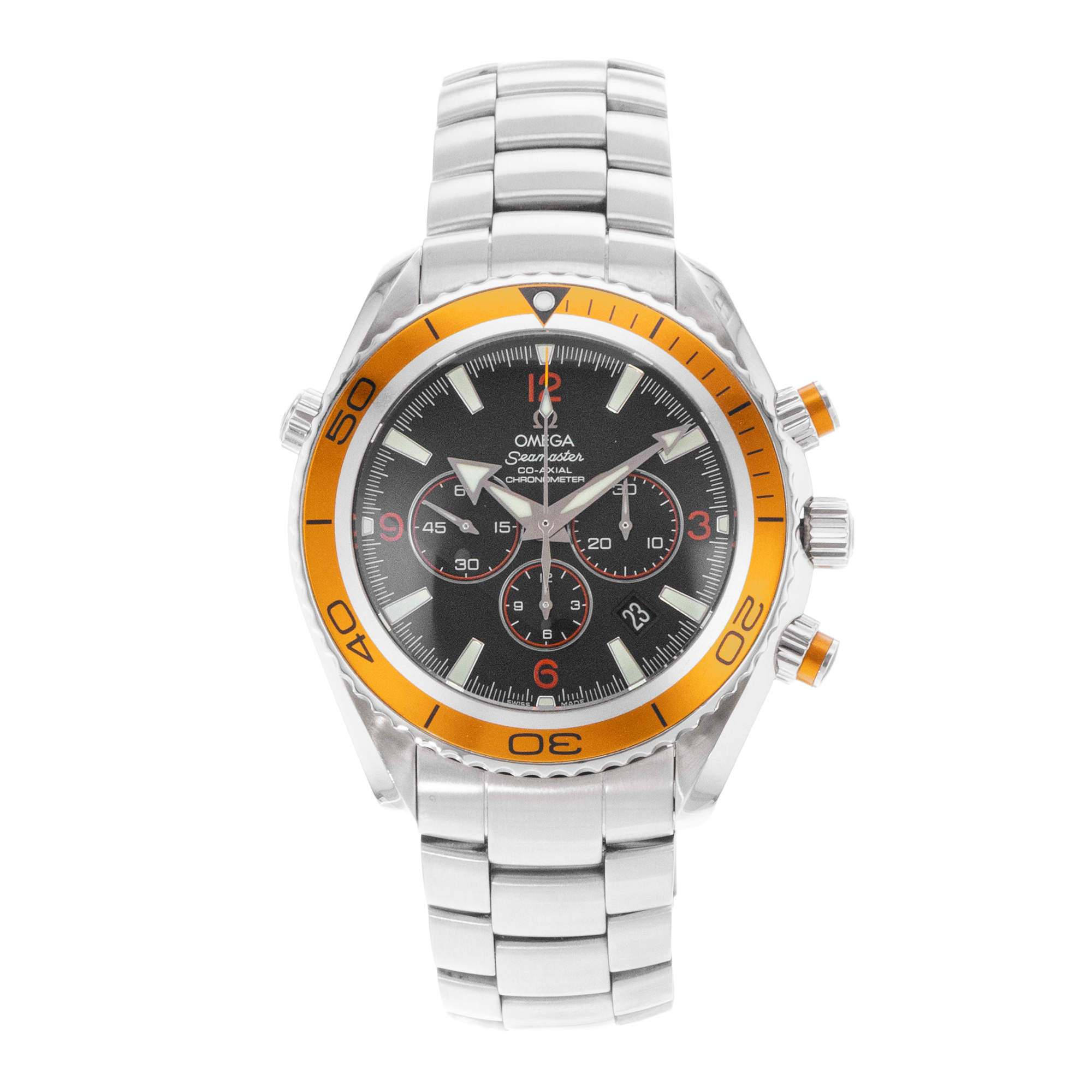 Omega Seamaster Planet Ocean Chronograph 22185000 45mm Steel Mens Watch 2007 thumbnail 4