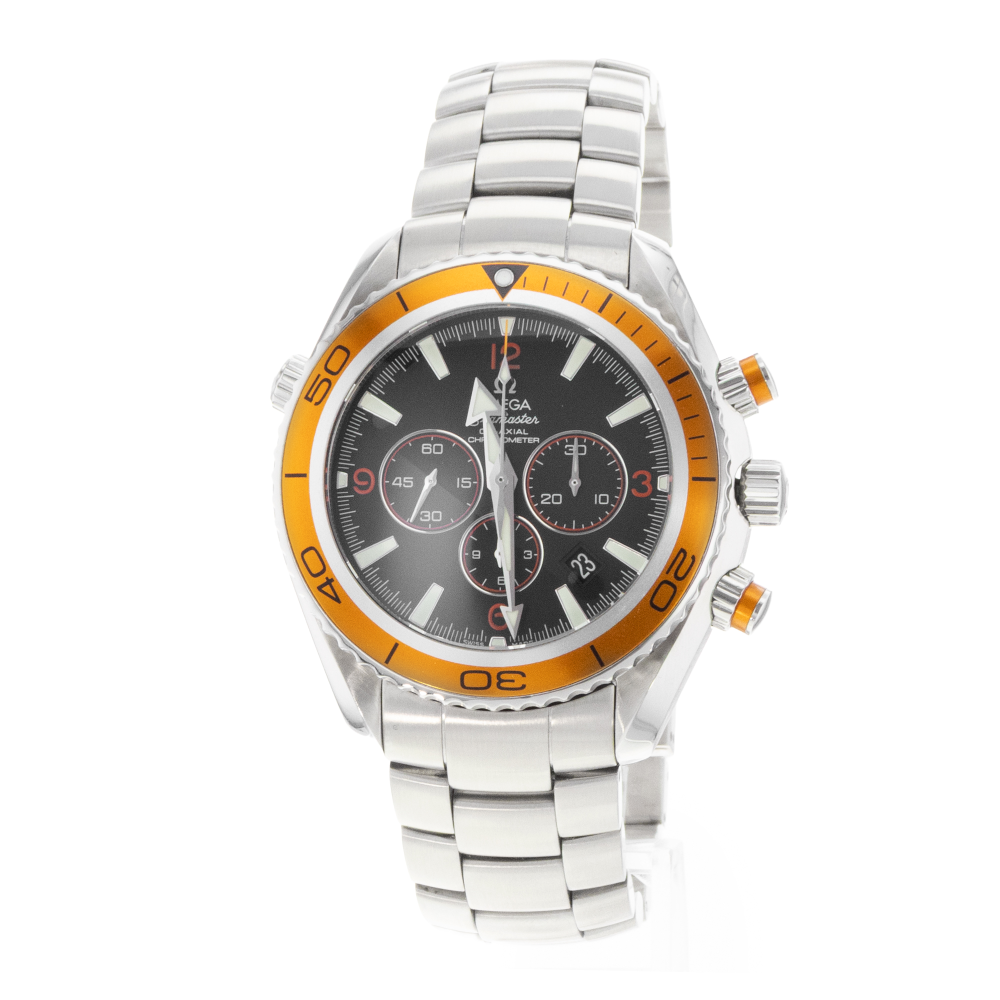 Omega Seamaster Planet Ocean Chronograph 22185000 45mm Steel Mens Watch 2007 thumbnail 5