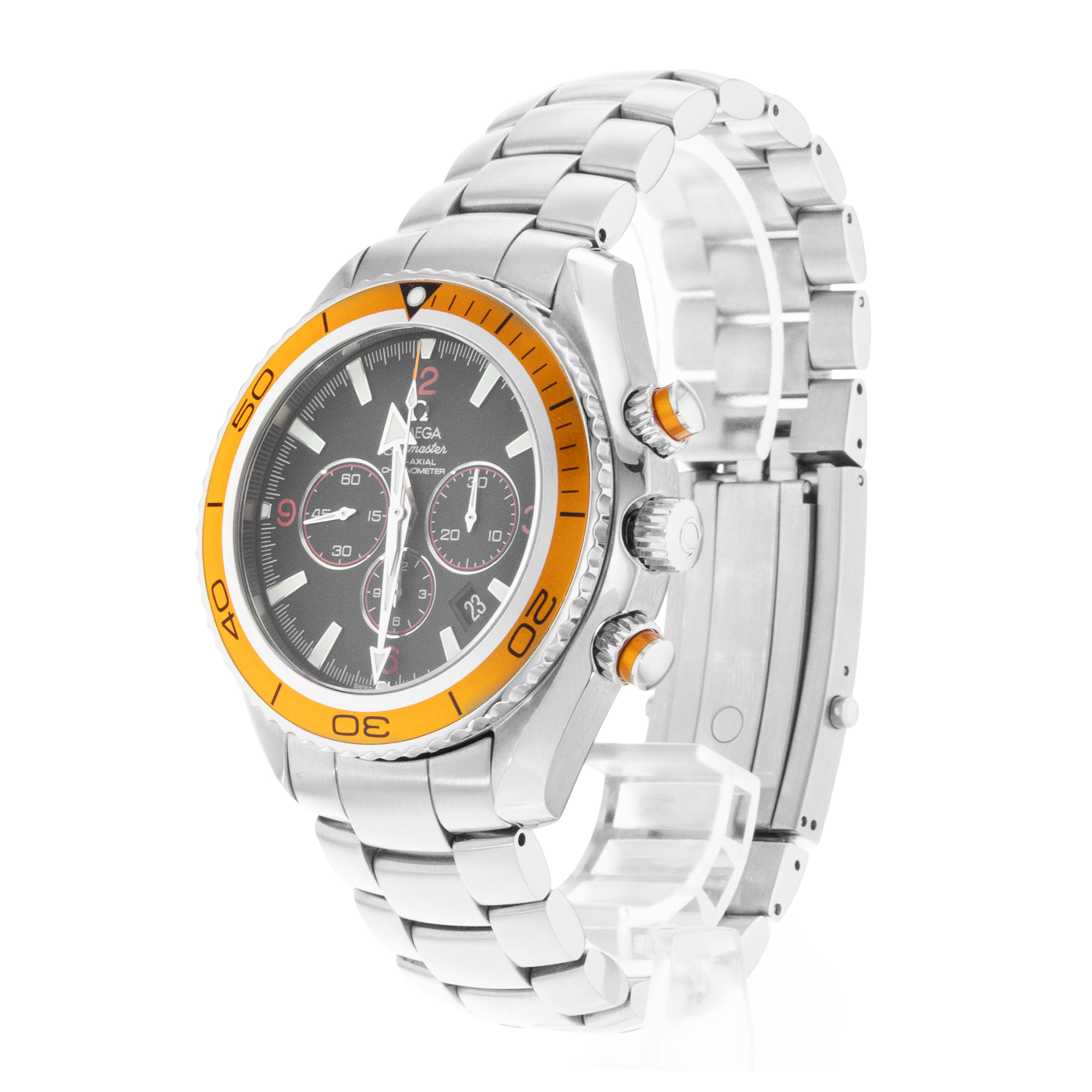 Omega Seamaster Planet Ocean Chronograph 22185000 45mm Steel Mens Watch 2007 thumbnail 6