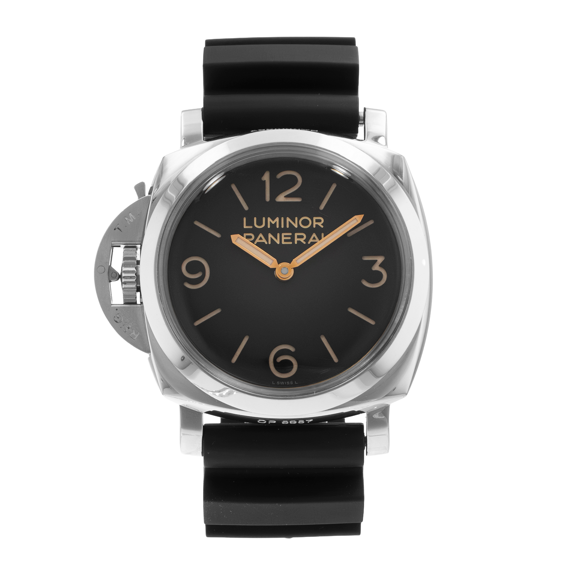 Panerai Luminor 1950 PAM 00557 47mm Black Steel Left Handed Mens Watch 2016 thumbnail 2