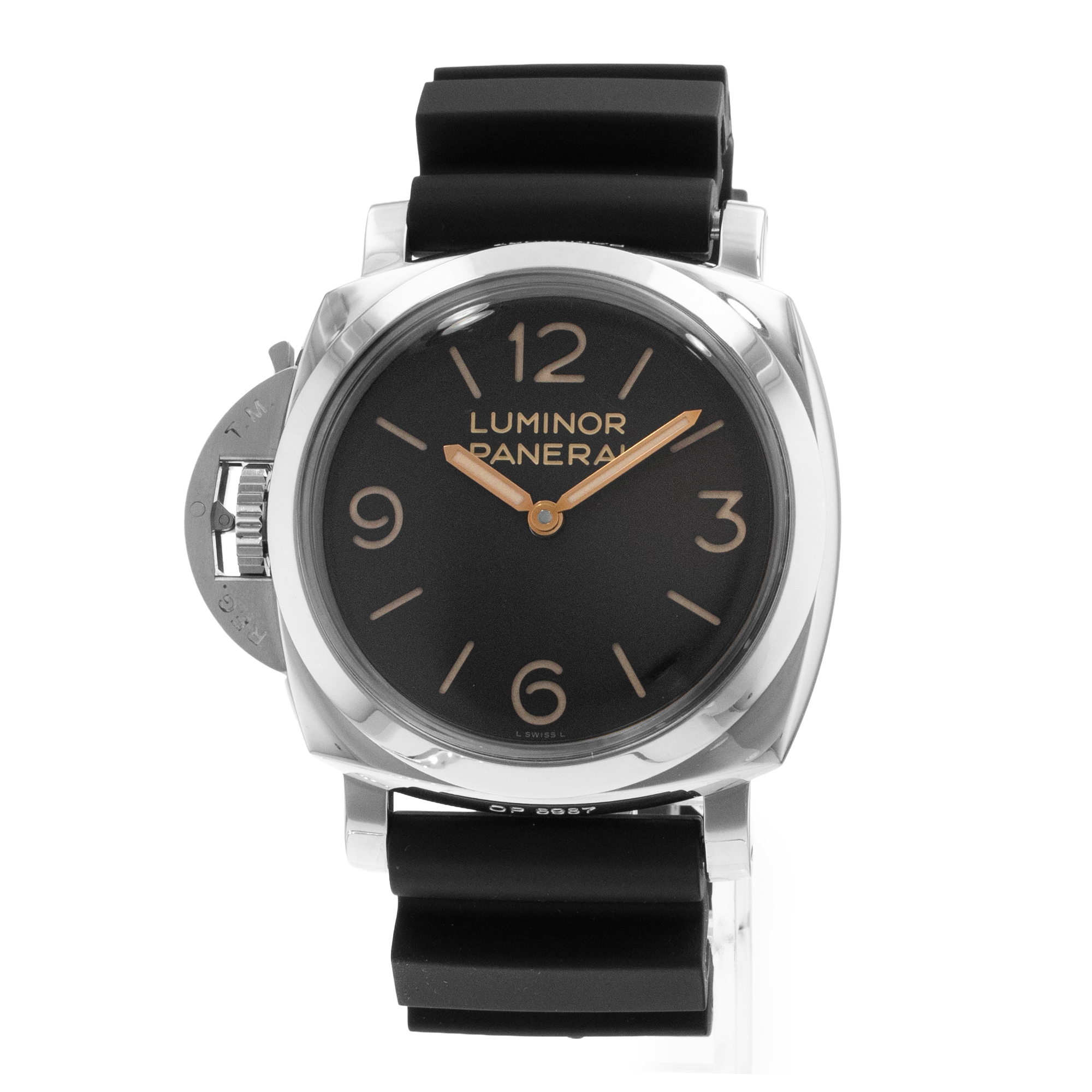 Panerai Luminor 1950 PAM 00557 47mm Black Steel Left Handed Mens Watch 2016 thumbnail 3