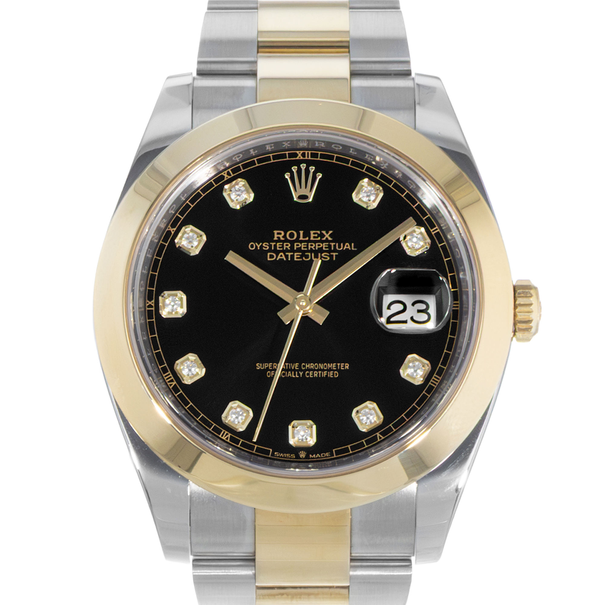 Rolex Datejust 41 126303 Black Diamond Steel Yellow Gold Oyster Mens Watch 2015 thumbnail 1