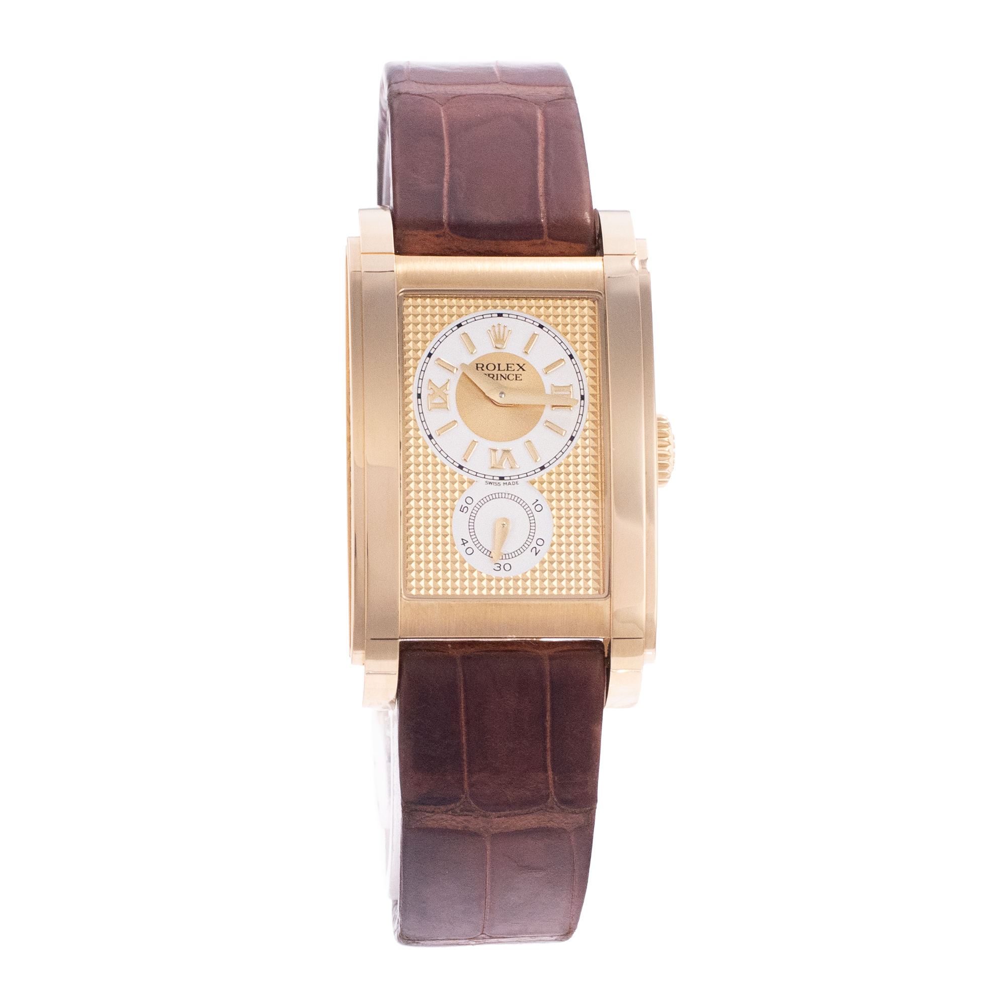 Rolex Cellini Prince 5440 28mm Yellow Gold Leather Manual Winding Mens Watch thumbnail 9