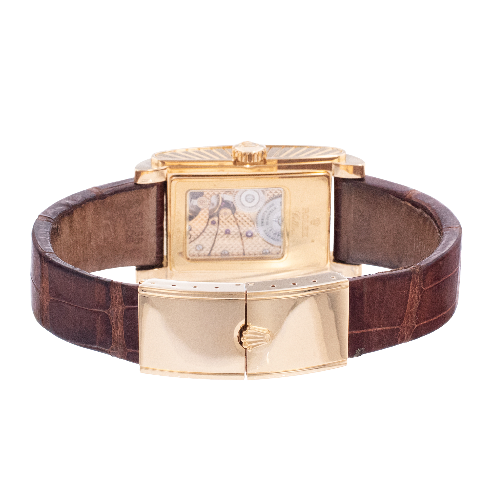 Rolex Cellini Prince 5440 28mm Yellow Gold Leather Manual Winding Mens Watch thumbnail 10