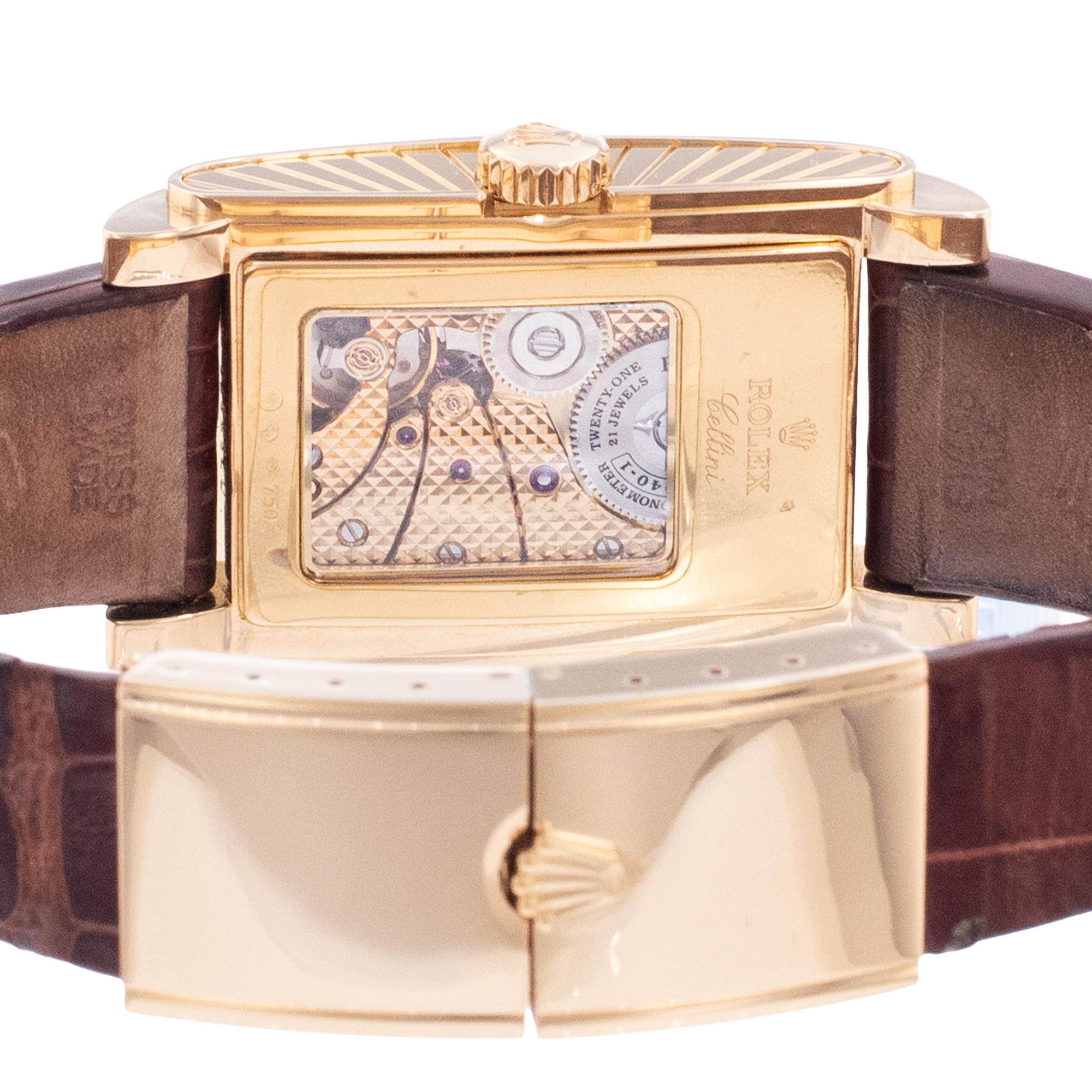 Rolex Cellini Prince 5440 28mm Yellow Gold Leather Manual Winding Mens Watch thumbnail 11